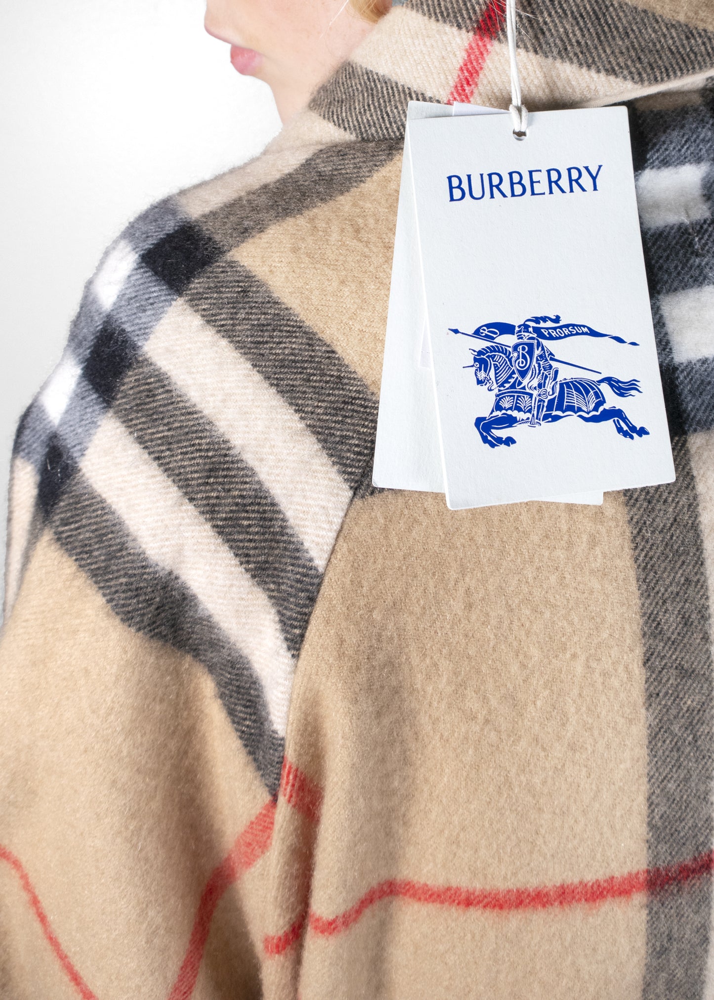 Burberry Check-Pattern Belted Cashmere coat