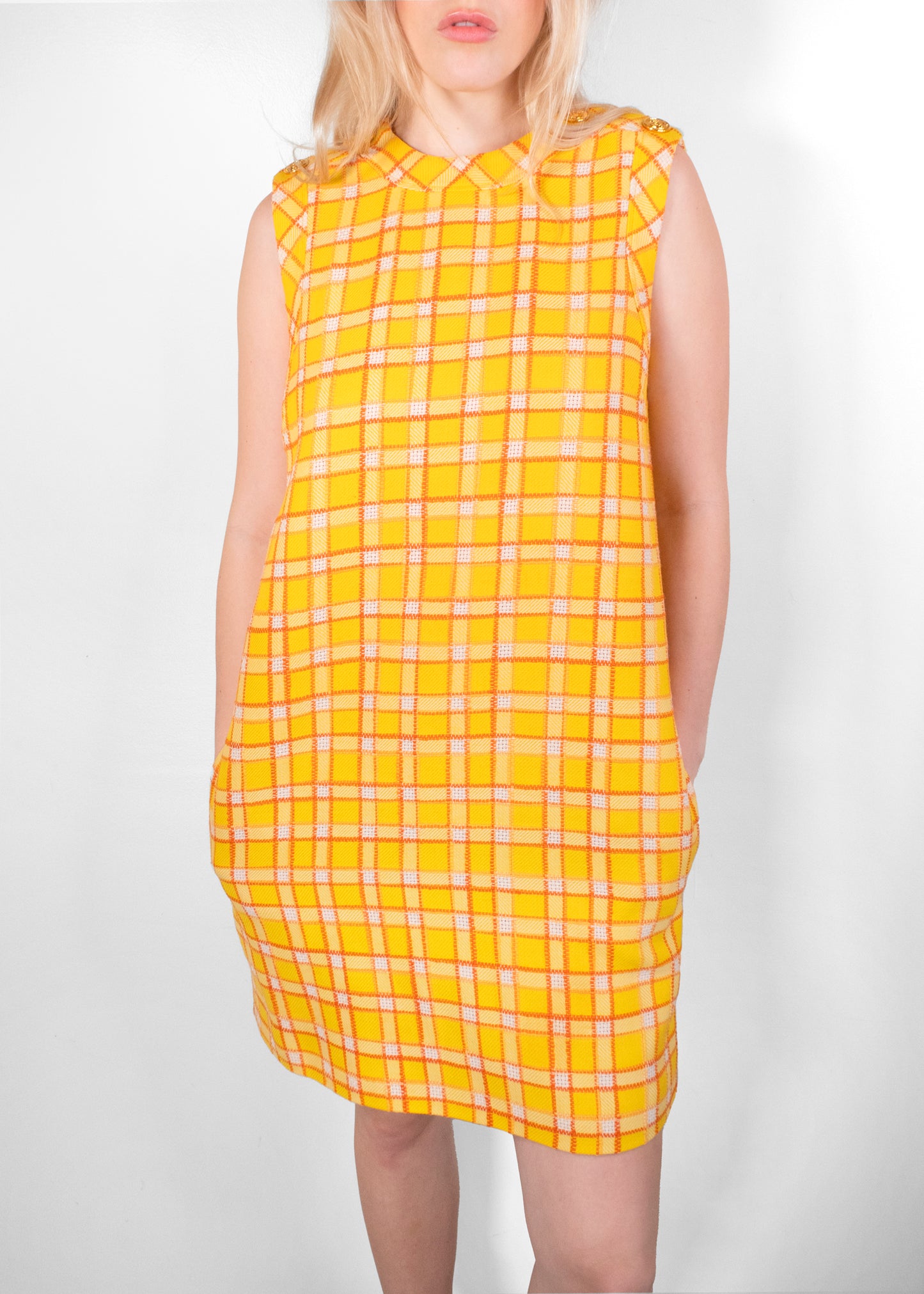 Gucci Checkered Tweed Shift Dress