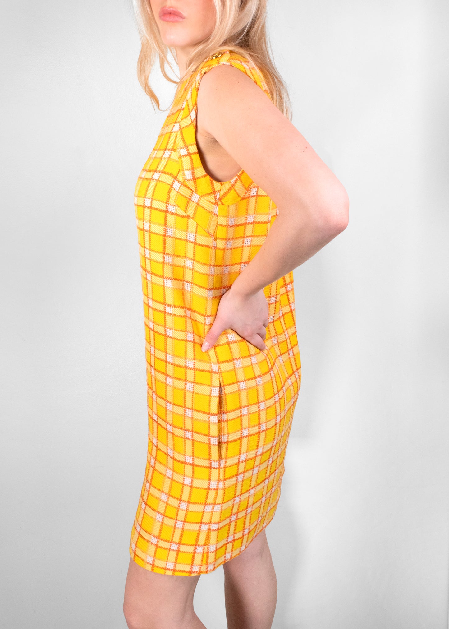 Gucci Checkered Tweed Shift Dress