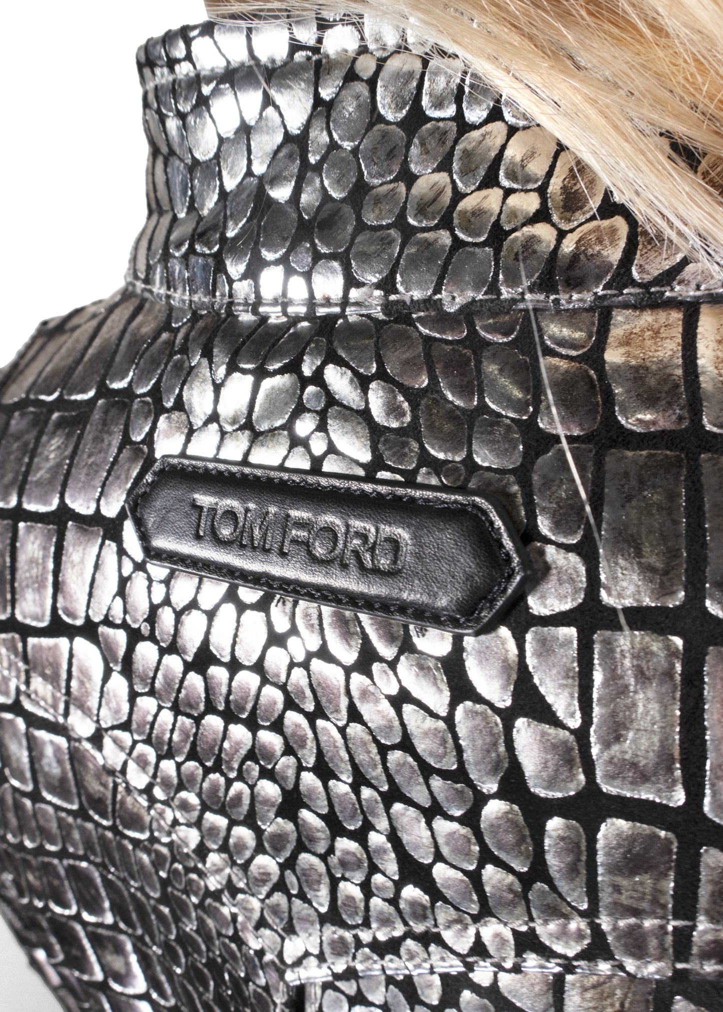 Tom Ford Metallic Croc Embossed Leather Jacket