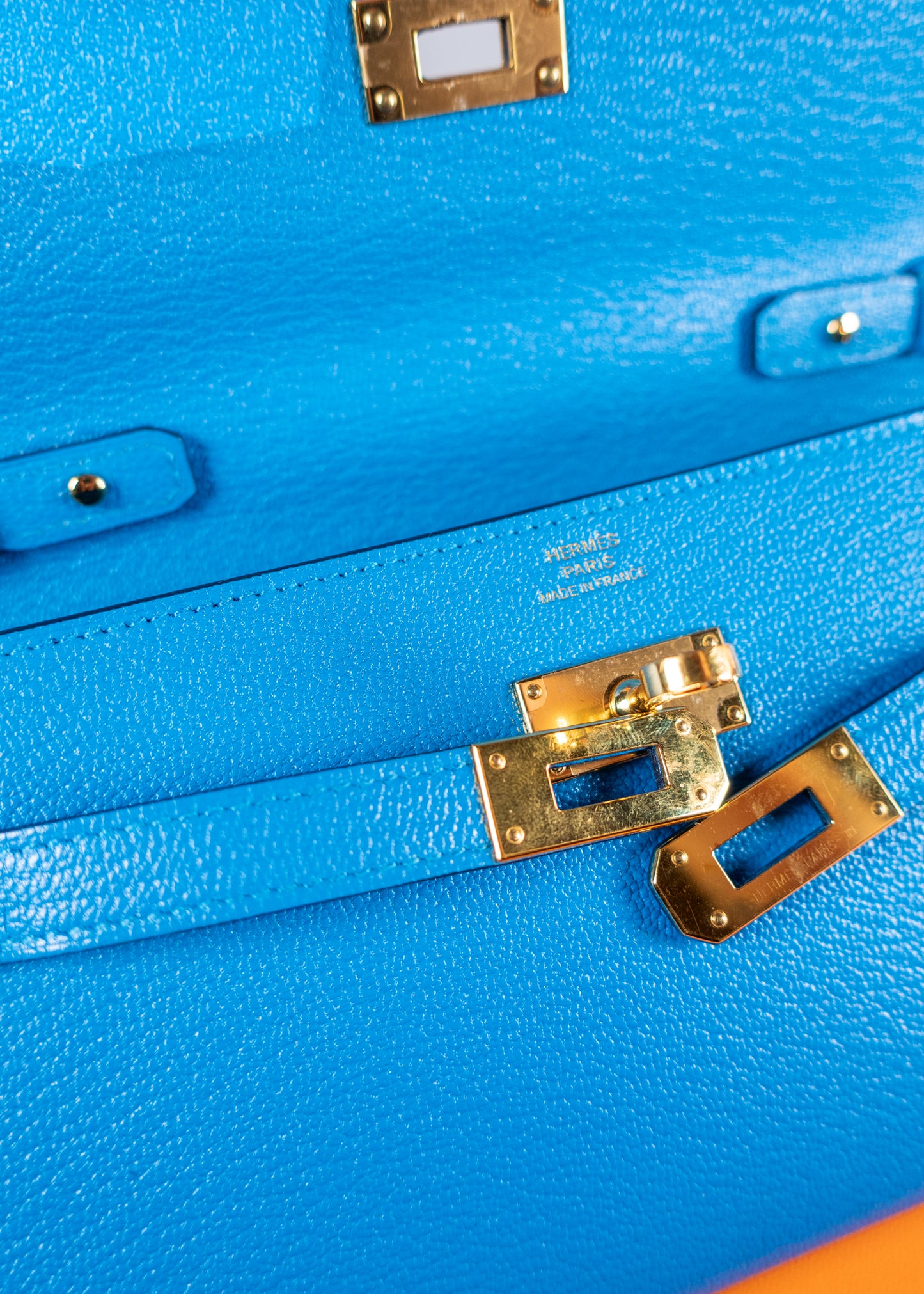 Hermès Epsom Verso To Go Bleu Frida Rouge H