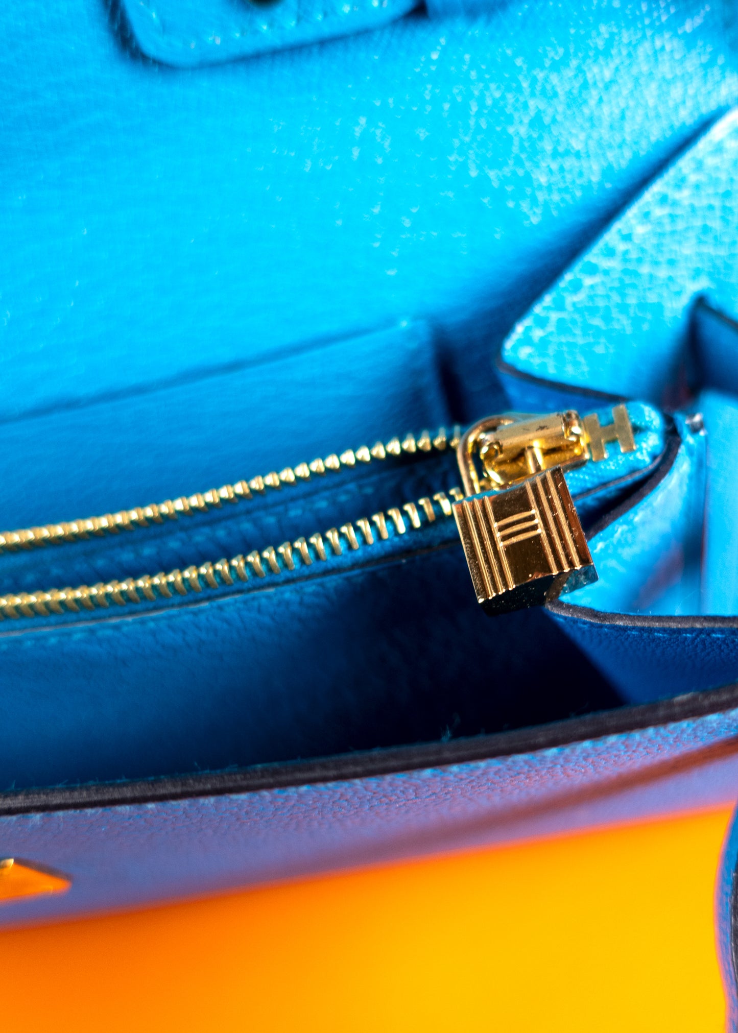Hermès Epsom Verso To Go Bleu Frida Rouge H