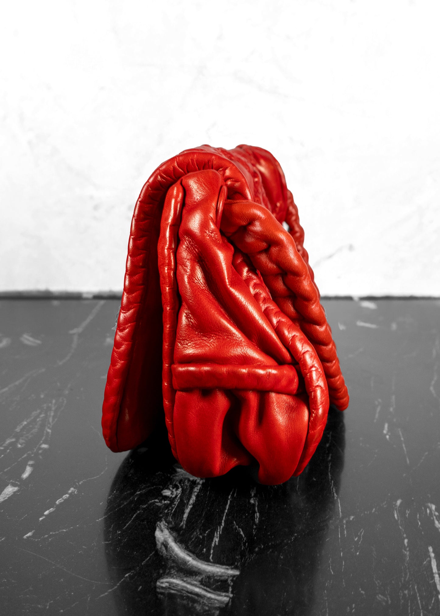 Chanel Red Quilted Leather Hidden Chain Flap Bag