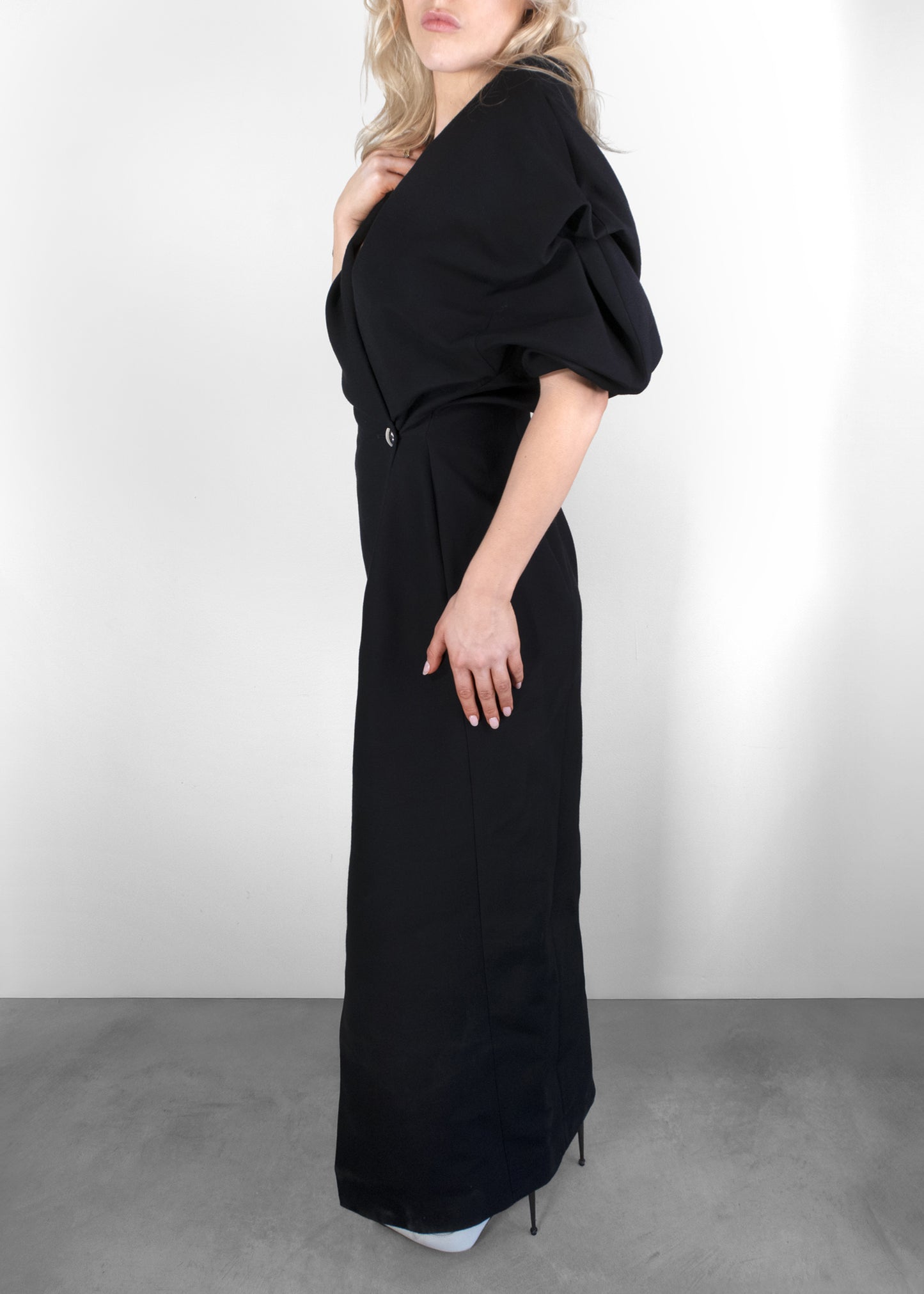 Khaite Black Truman Wrap Dress