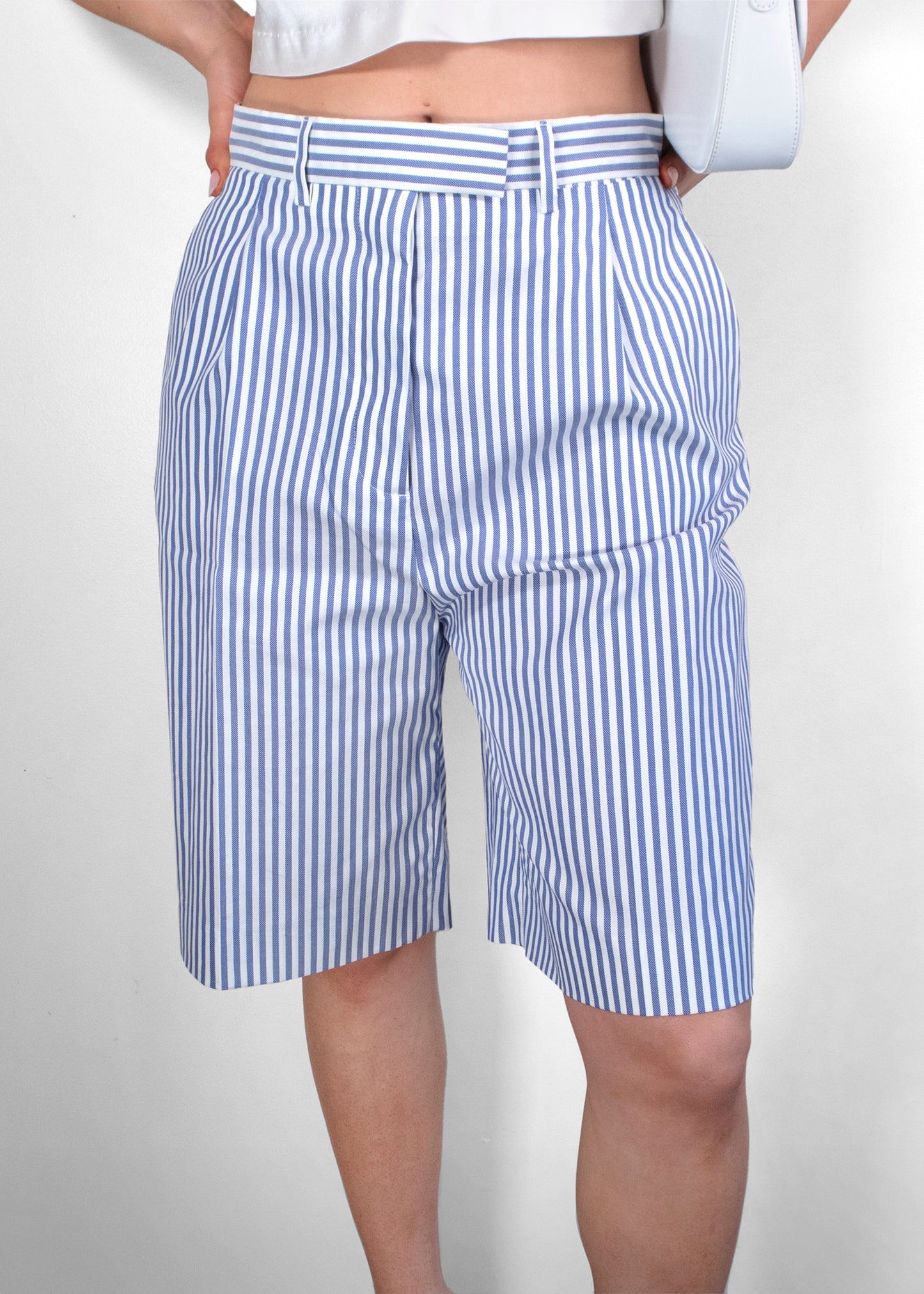 Prada Pinstriped Bermuda Shorts