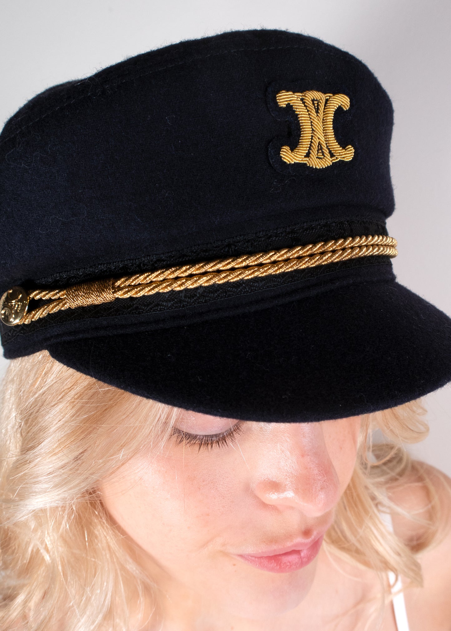 Celine Wool Triomphe Sailor Cap