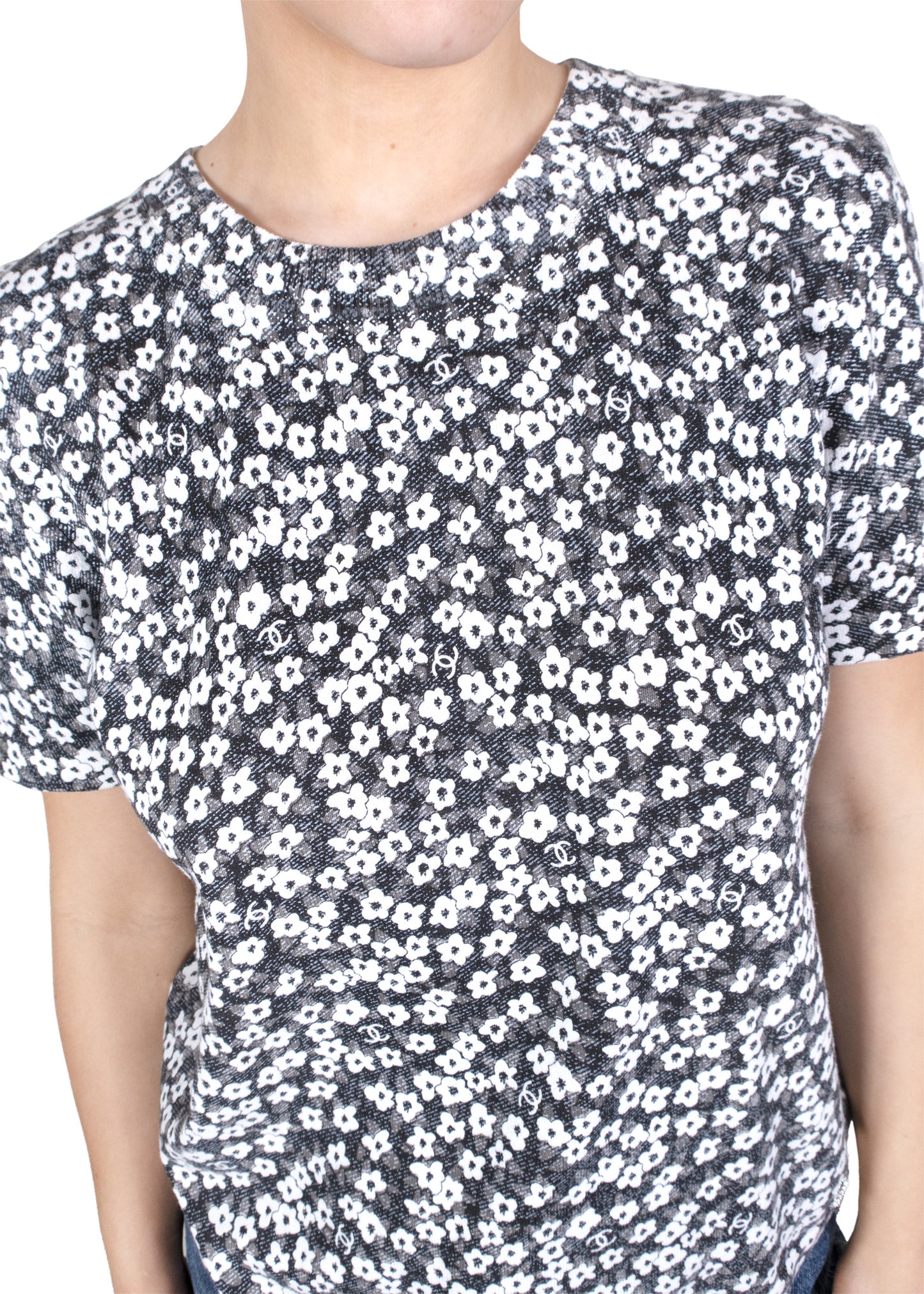 Chanel 24b Floral Logo knit top