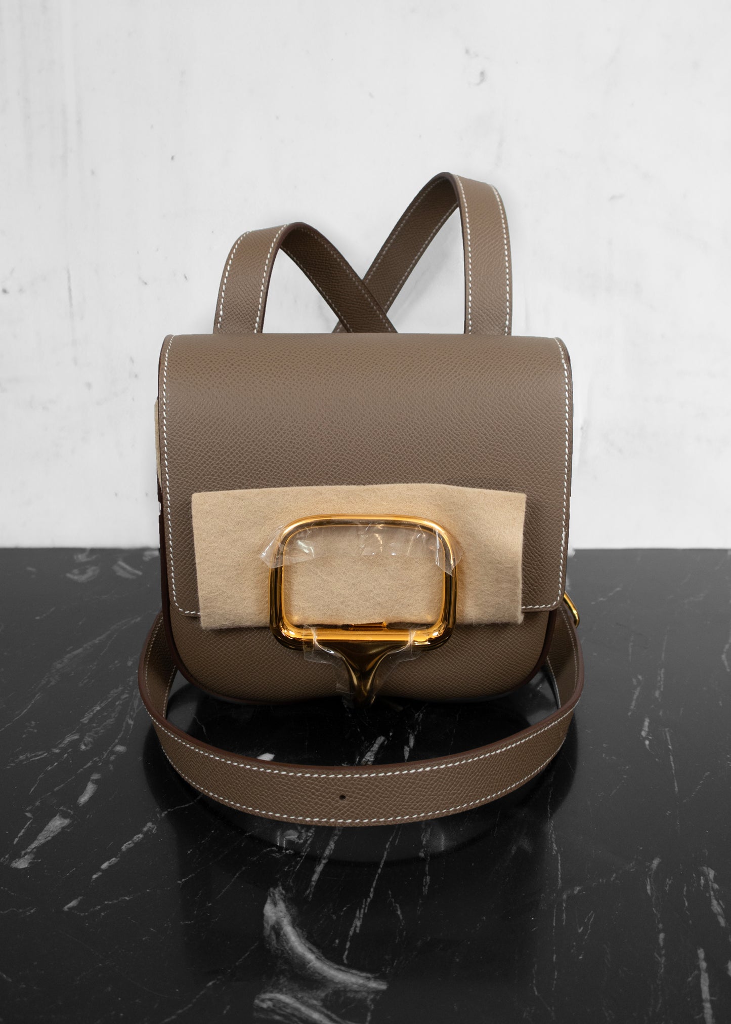 Hermès NIB Etoupe Mini Della Cavalleria Crossbody Bag