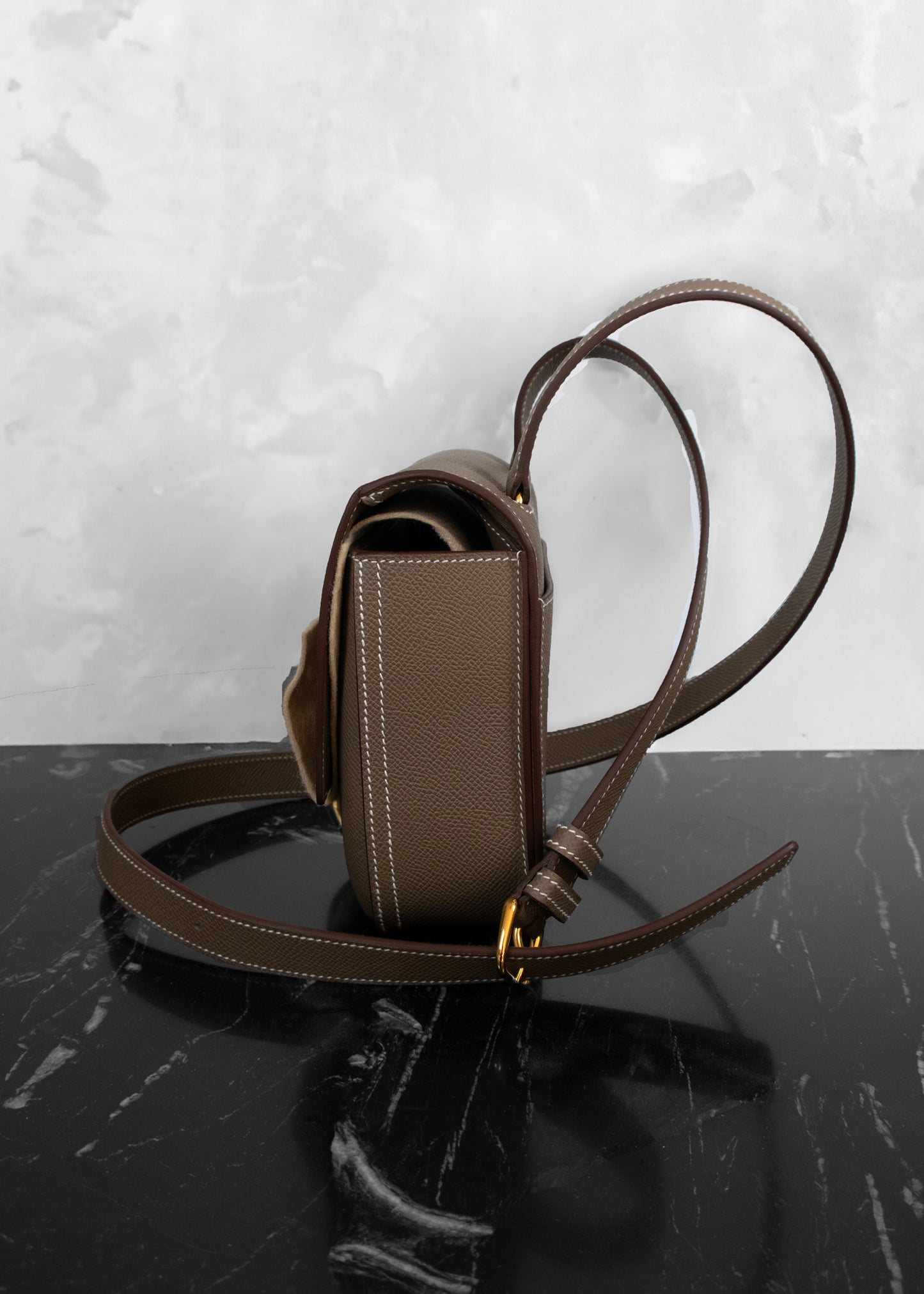 Hermès NIB Etoupe Mini Della Cavalleria Crossbody Bag
