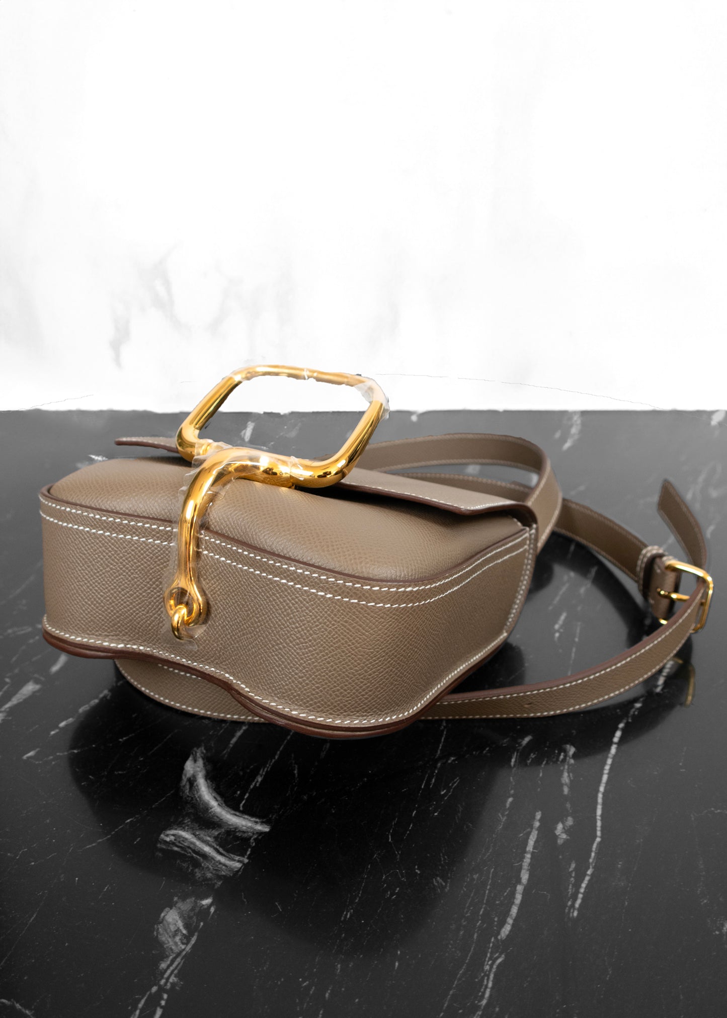 Hermès NIB Etoupe Mini Della Cavalleria Crossbody Bag