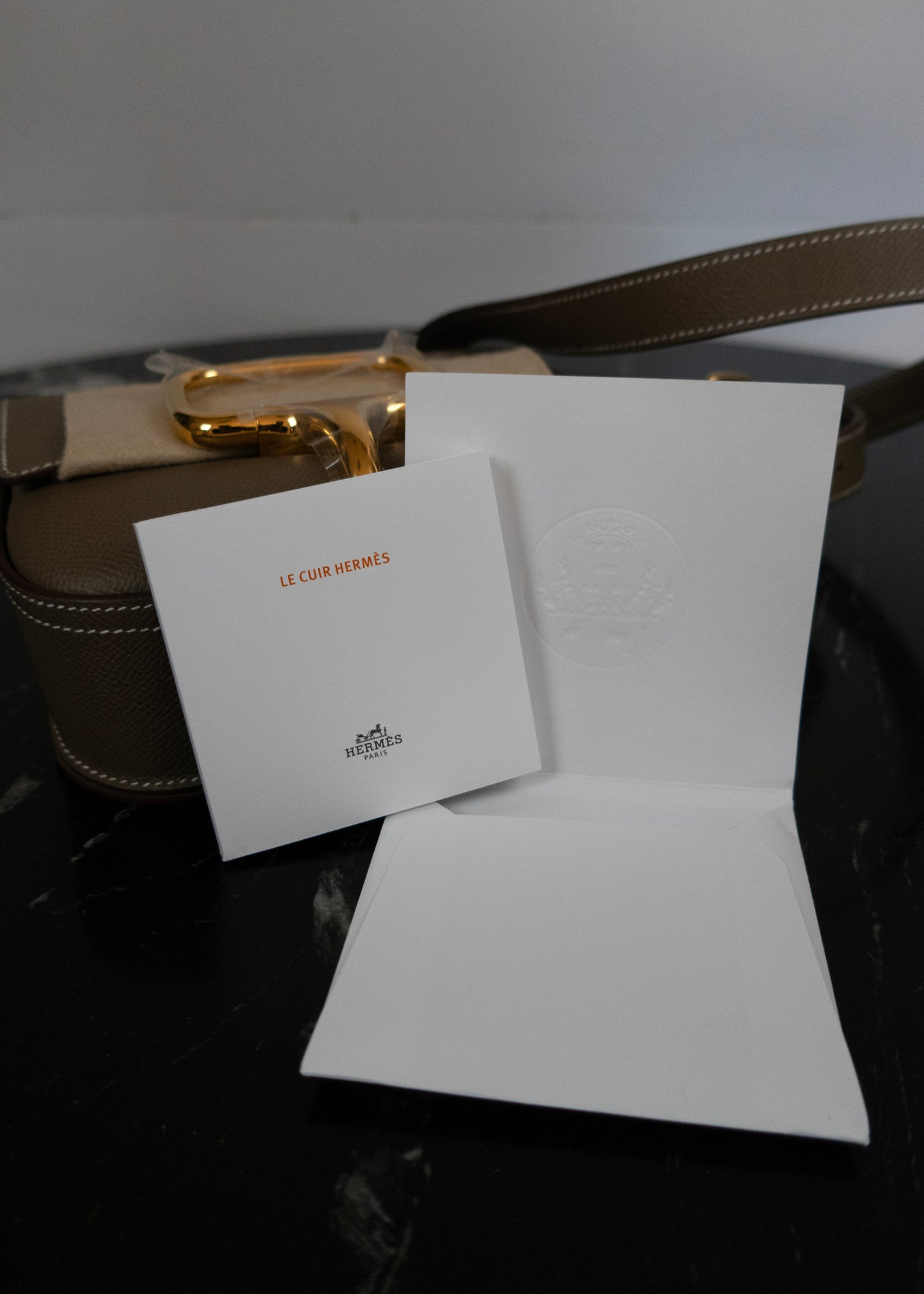 Hermès NIB Etoupe Mini Della Cavalleria Crossbody Bag
