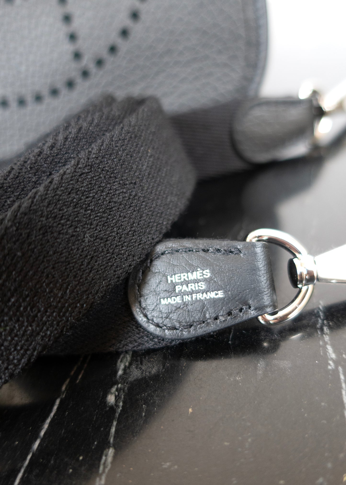 Hermès Mini Evelyne TPM Bag Black Clemence Leather