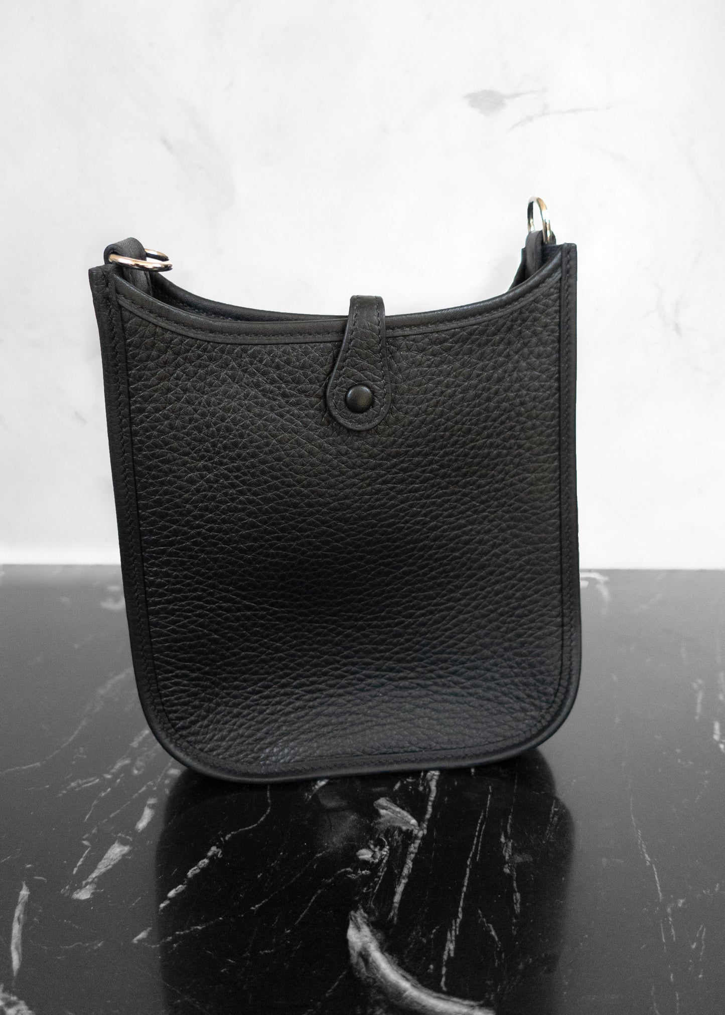 Hermès Mini Evelyne TPM Bag Black Clemence Leather