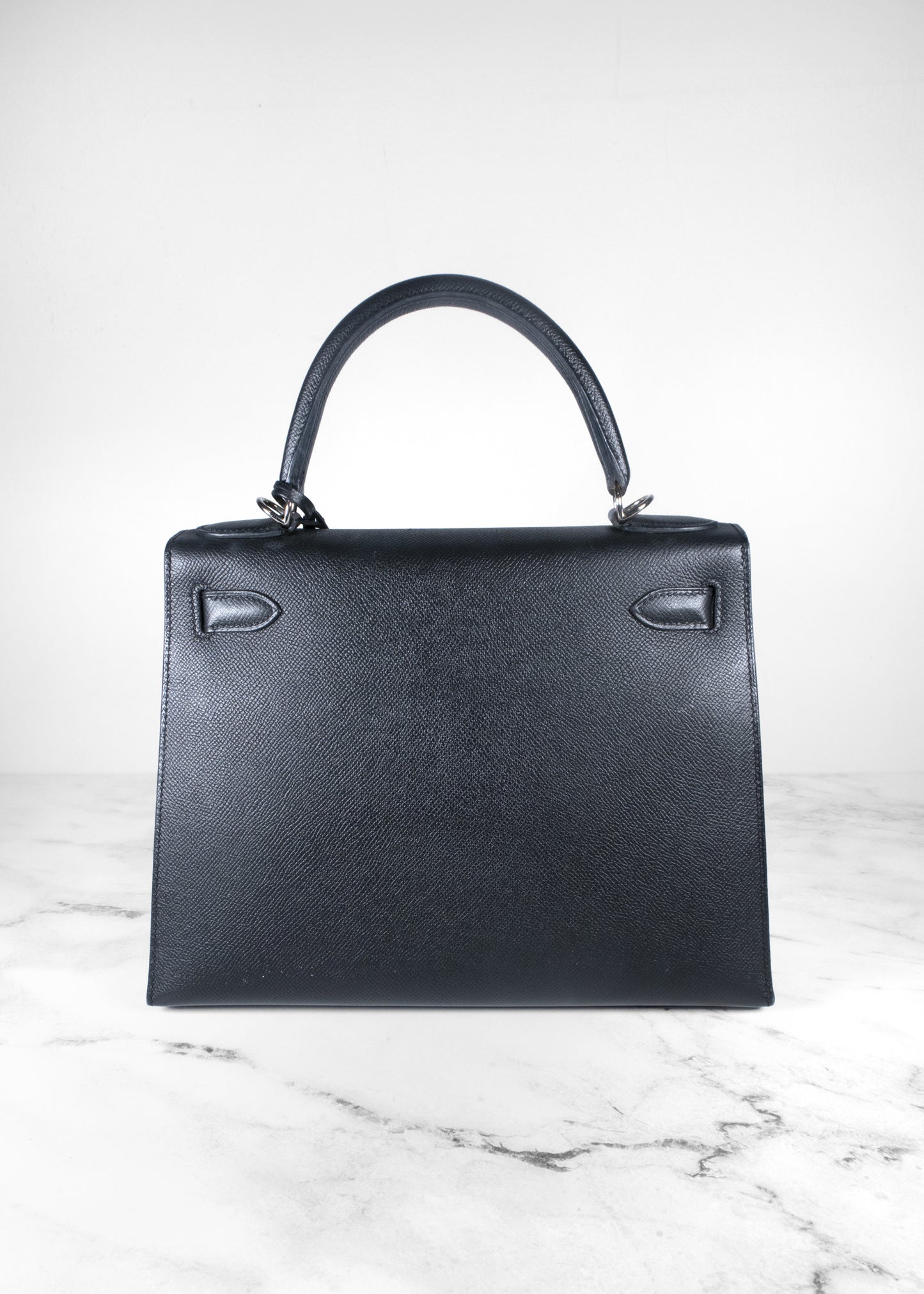 Hermès Kelly Handbag Noir Epsom with Palladium Hardware 28