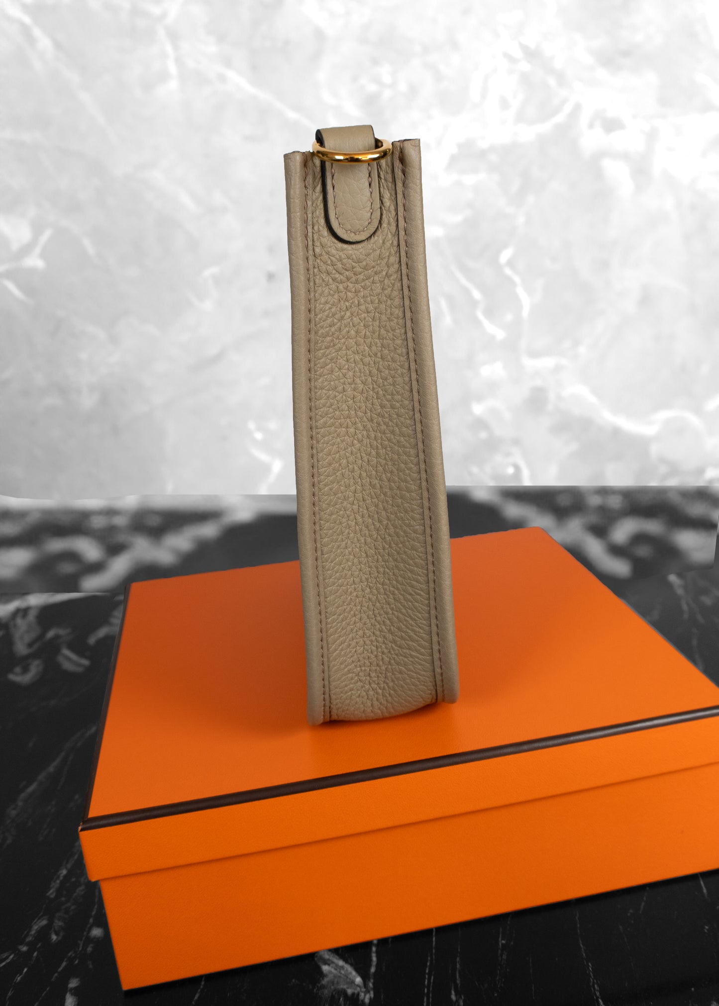 Hermès Mini Evelyne TPM Bag Beige Clemence Leather