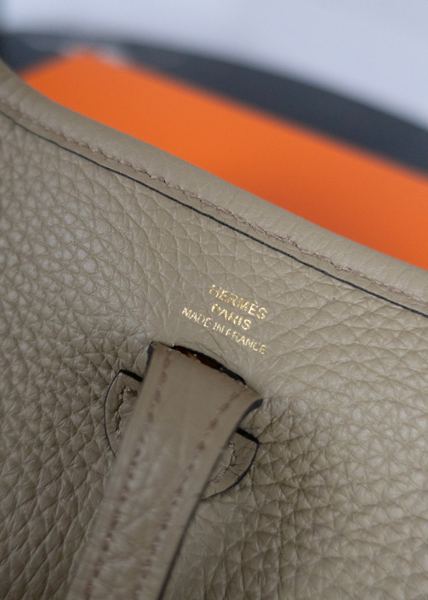 Hermès Mini Evelyne TPM Bag Beige Clemence Leather