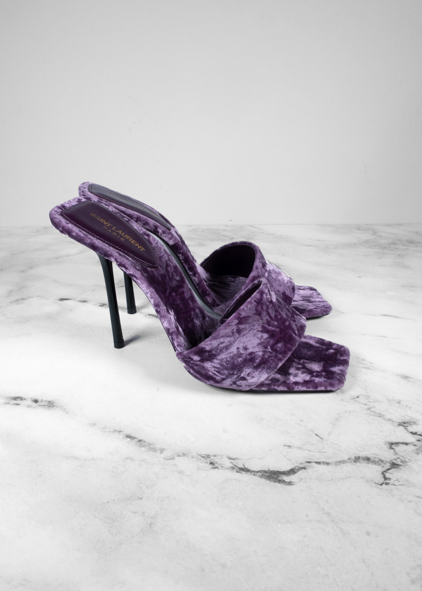 Saint Laurent Velvet Baliqua 105 Mule Sandals