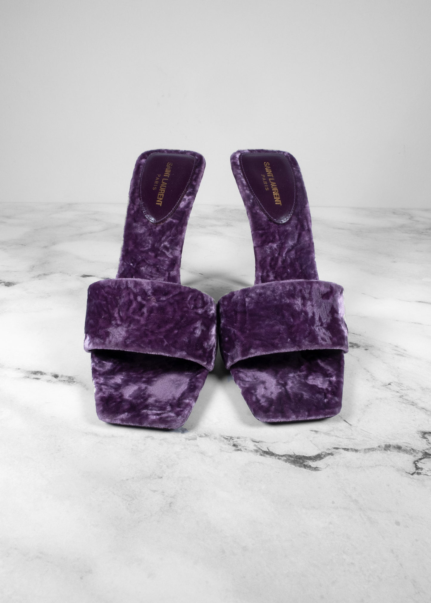 Saint Laurent Velvet Baliqua 105 Mule Sandals