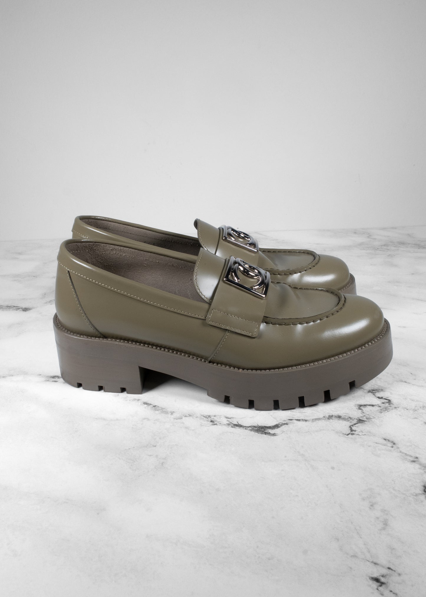 Chanel Calfskin Metal CC Loafers