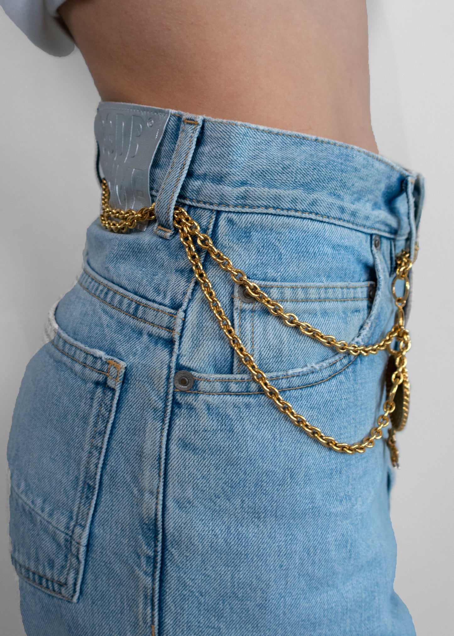 Chanel Textured Horse Motif Gold Necklace / Belt