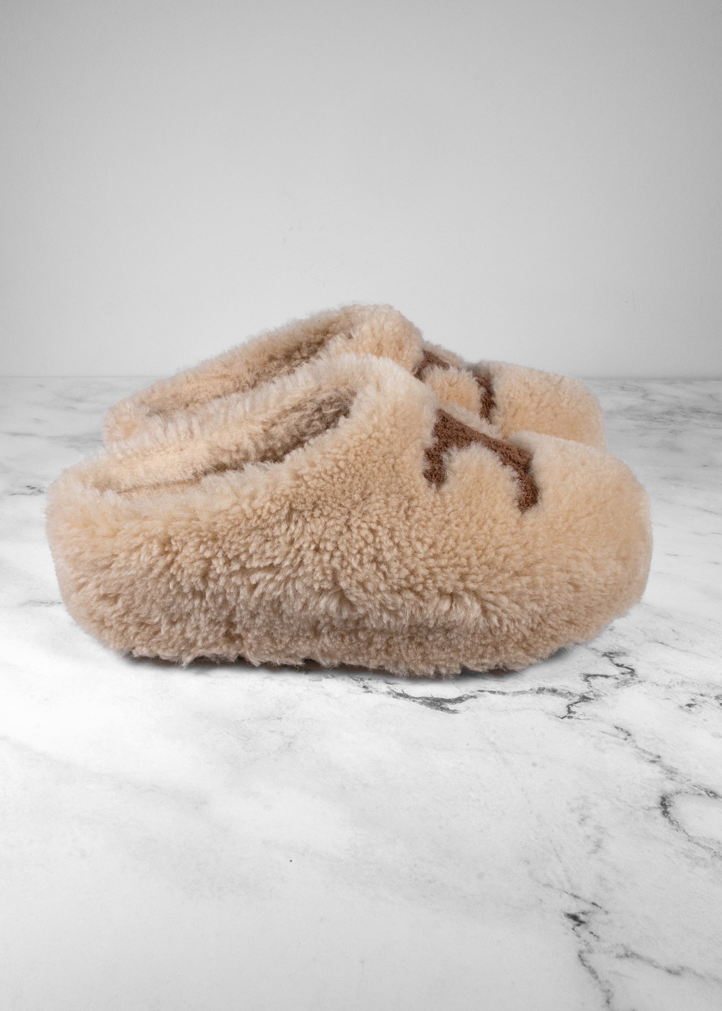 Celine Shearling Fur Mules