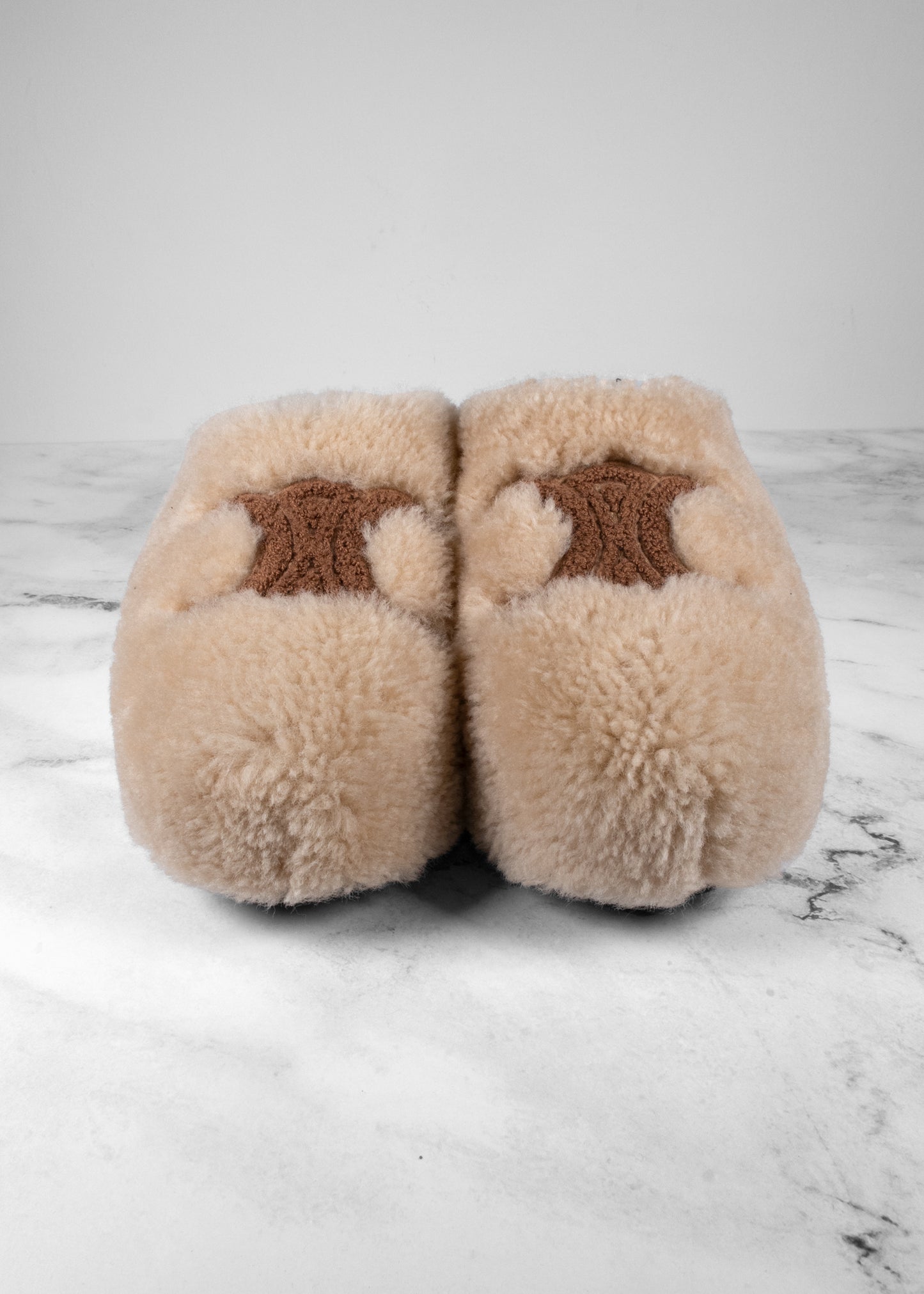 Celine Shearling Fur Mules