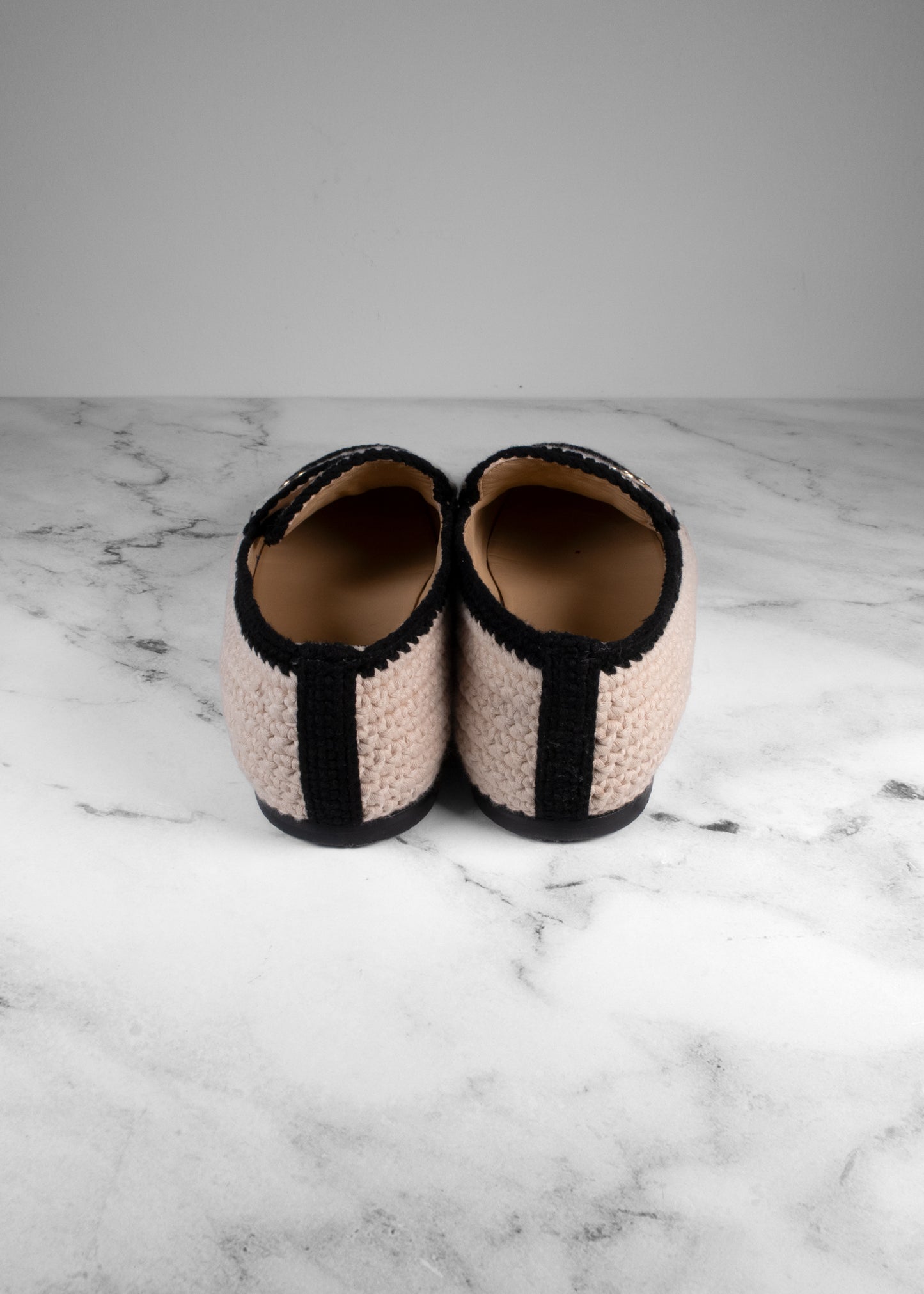 Chanel Interlocking CC Logo Crochet Trim Loafers