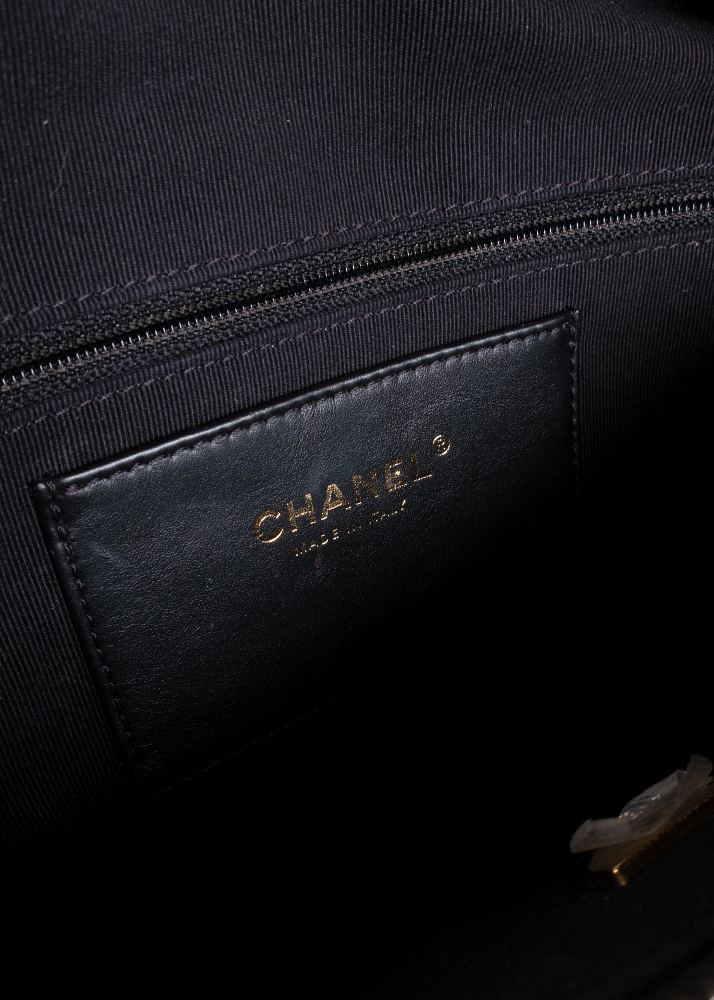 Chanel 24S Black Lambskin Chanel Chain Waist Bag