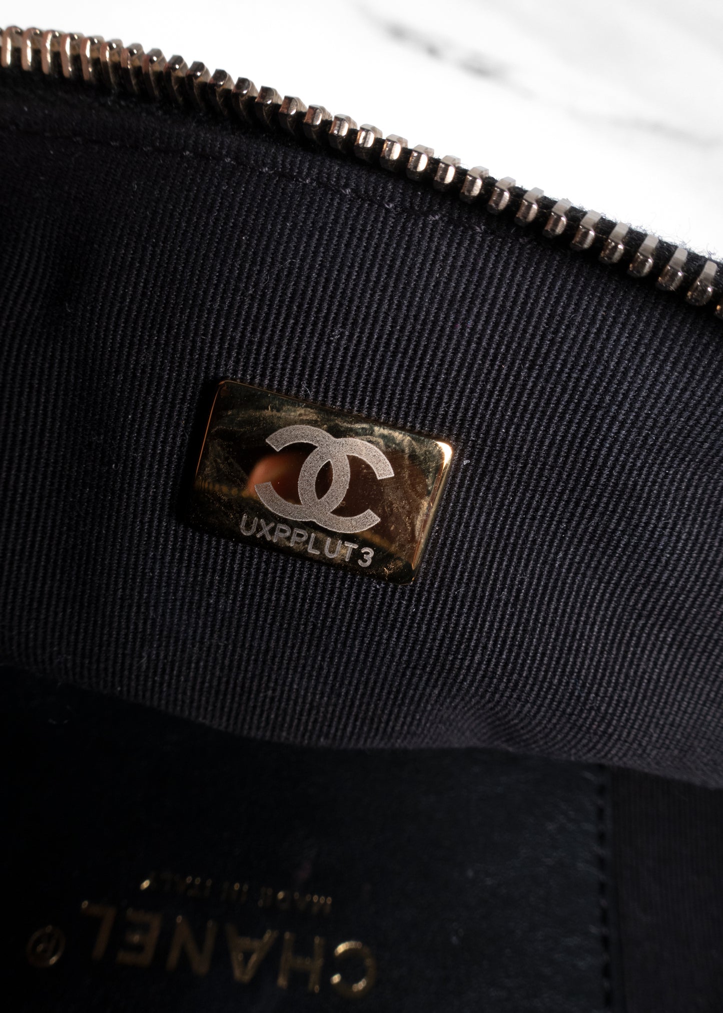 Chanel 24S Black Lambskin Chanel Chain Waist Bag