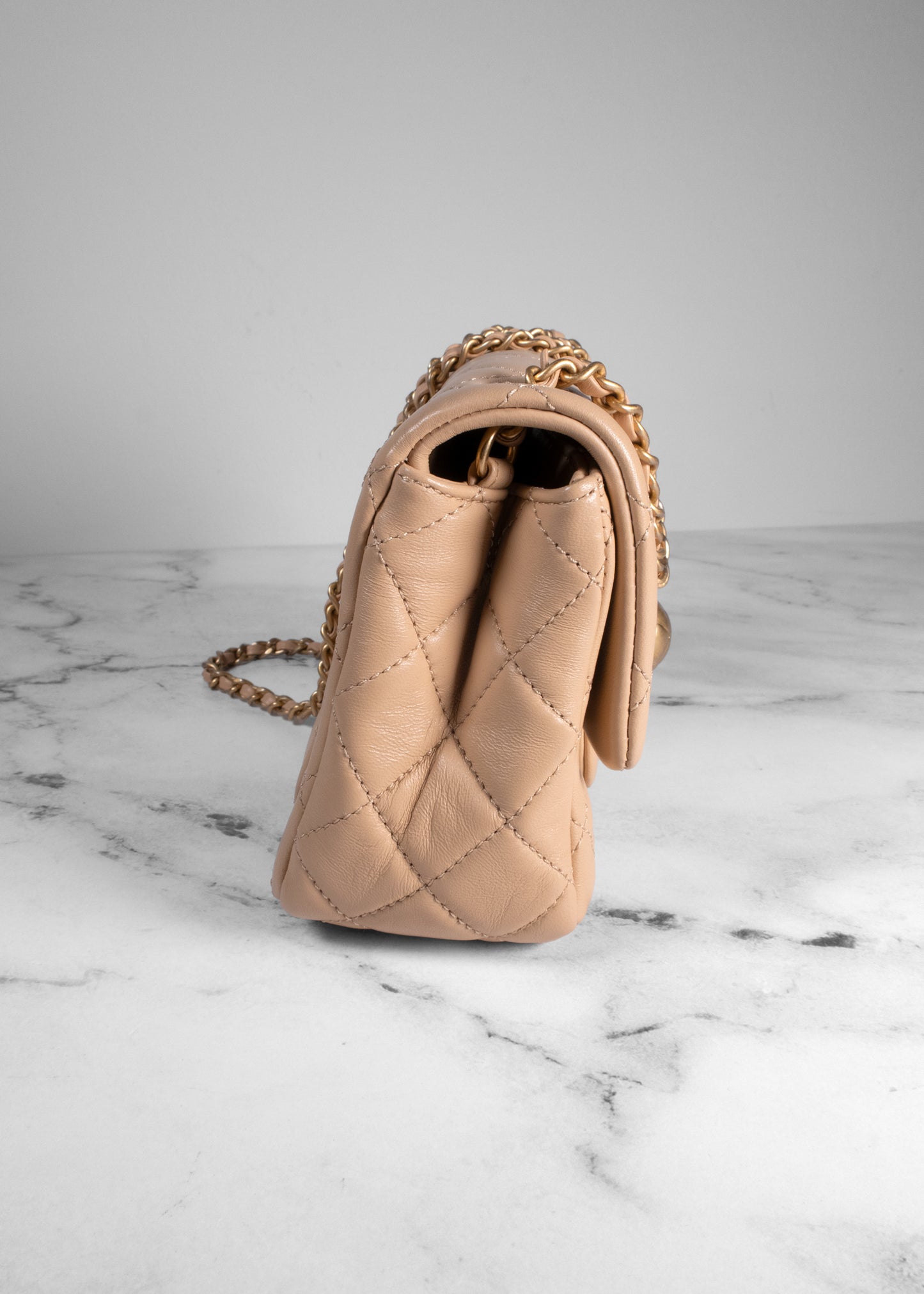 Chanel Lambskin Quilted Mini Pearl Crush Flap Bag