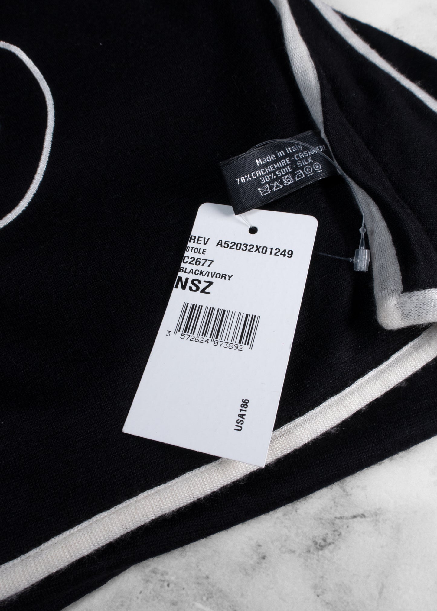 Chanel Cashmere Silk CC Scarf Black
