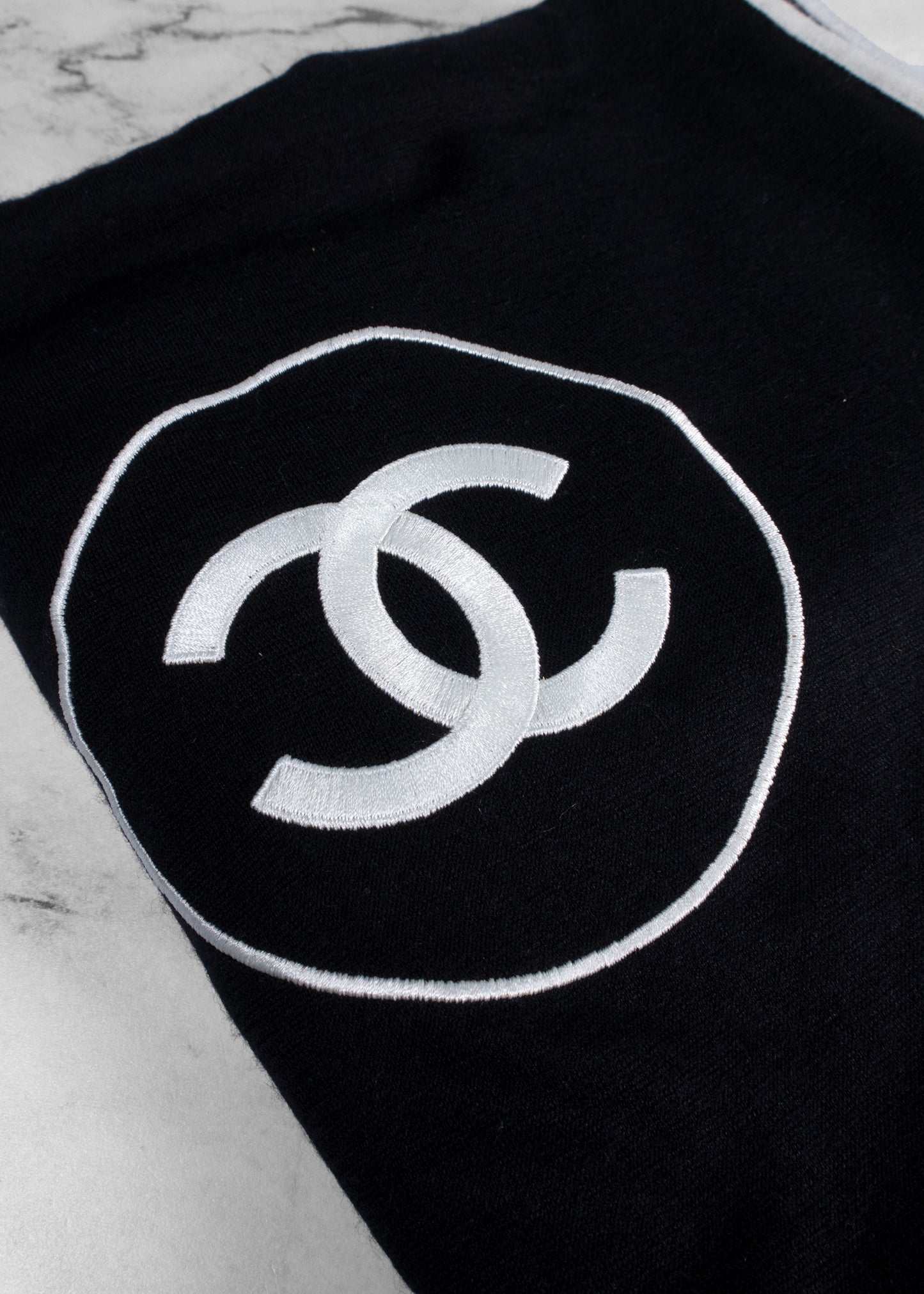 Chanel Cashmere Silk CC Scarf Black