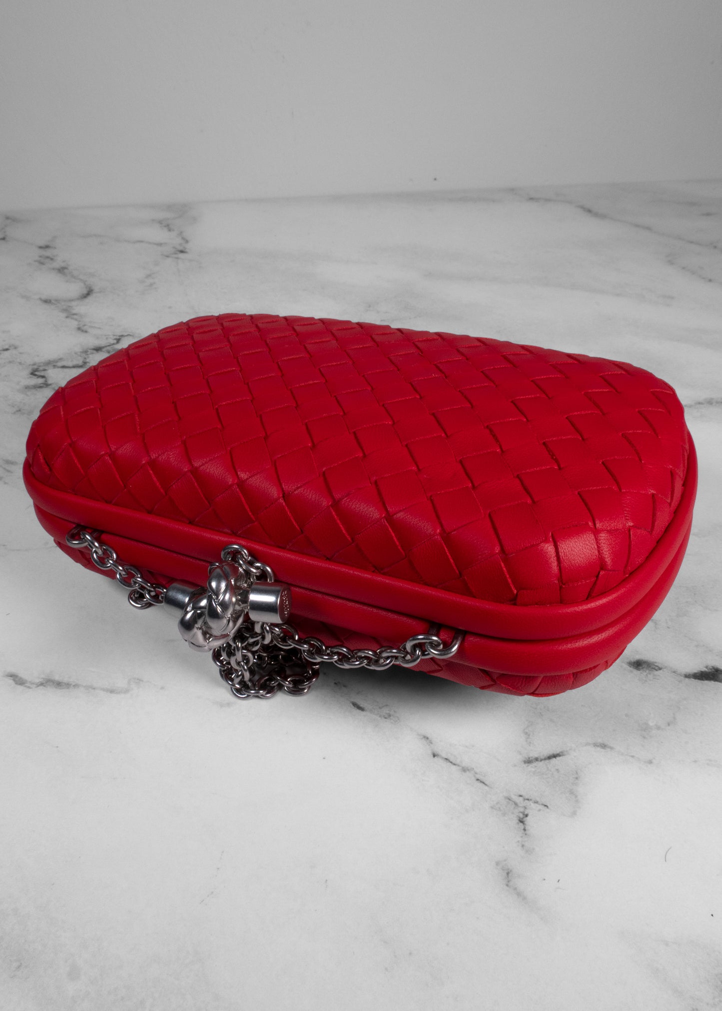 Bottega Veneta Nappa Intrecciato Chain Knot Clutch
