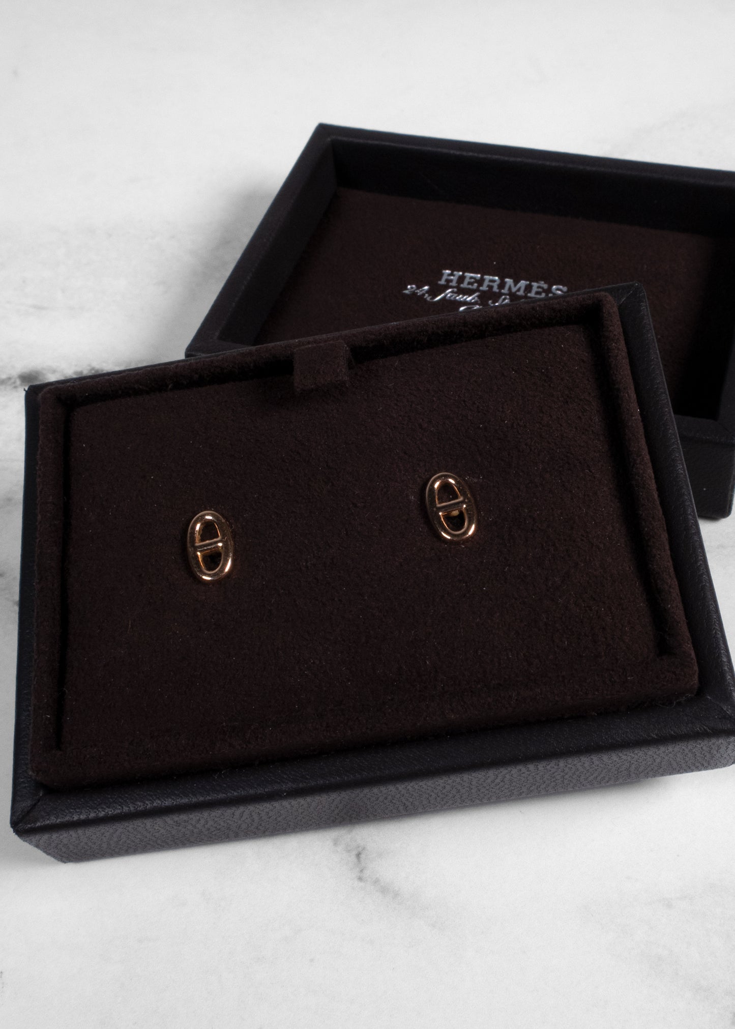 Hermès 18K Rose Gold TPM Farandole Stud Earrings