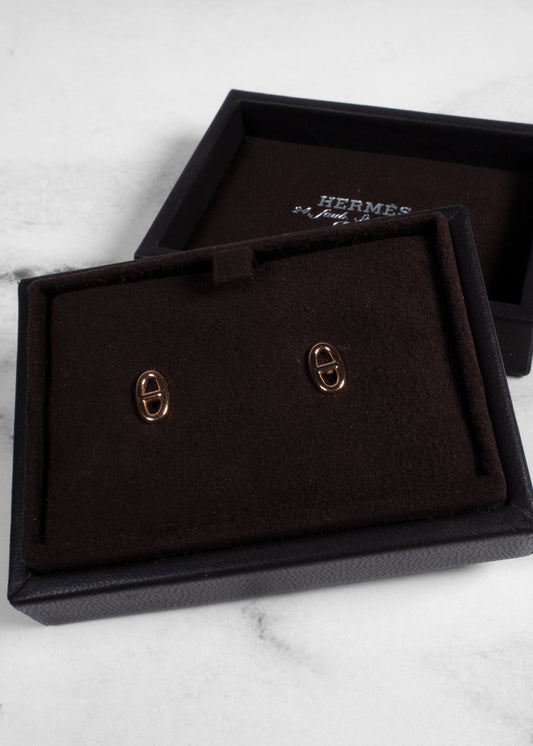 Hermès 18K Rose Gold TPM Farandole Stud Earrings