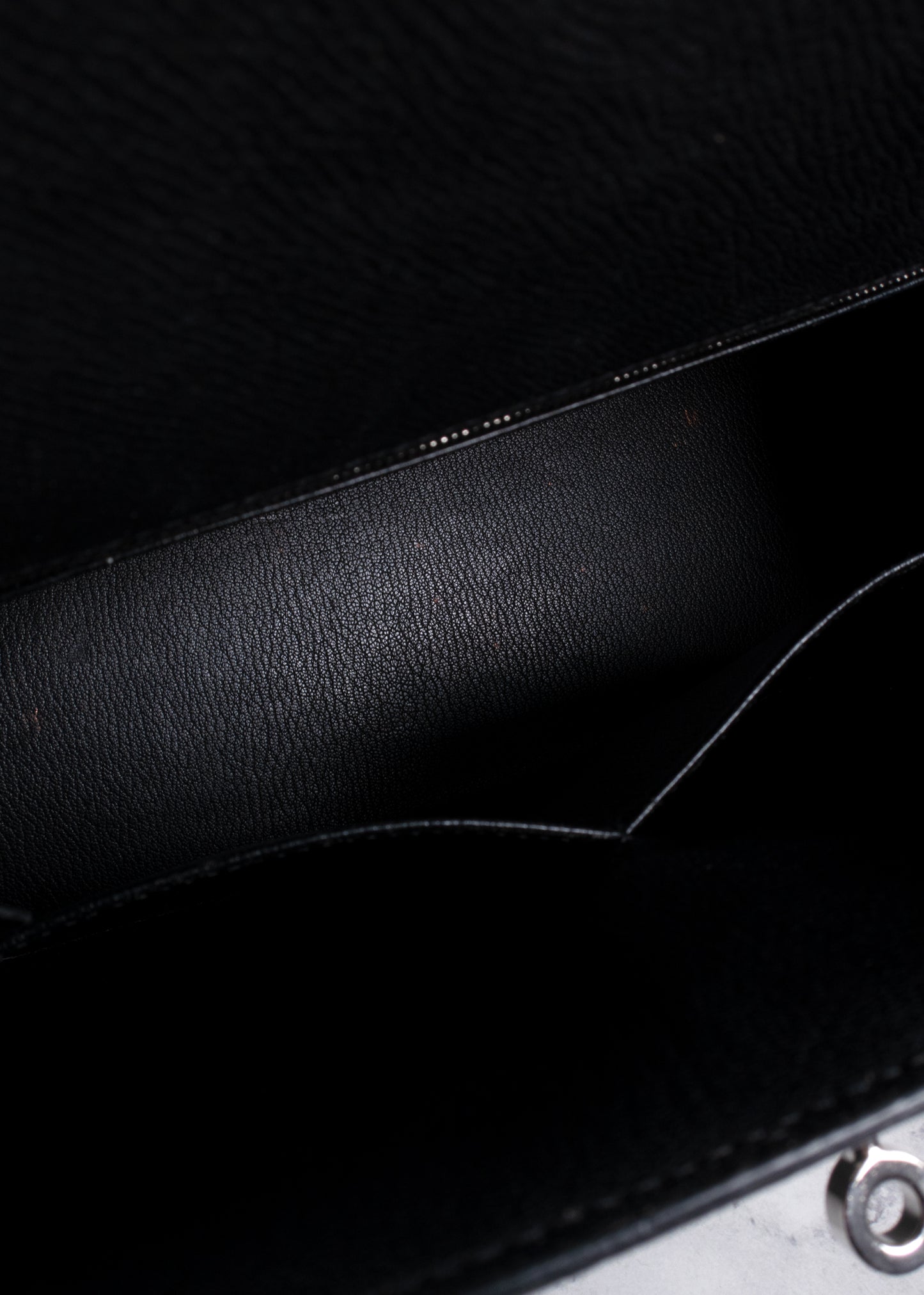Hermès Kelly Sellier 32 Black Epsom Palladium Hardware