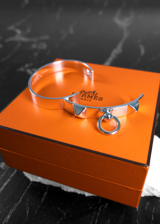 Hermès Sterling Silver Collier De Chien PM Bracelet
