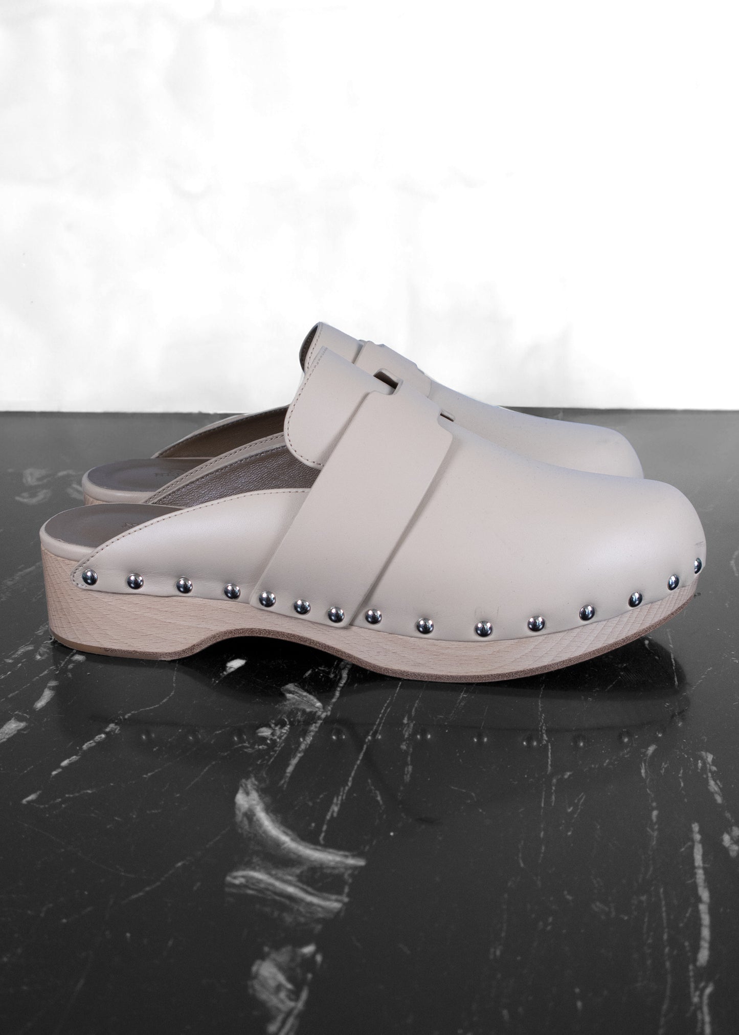 Hermès Calya Leather Mules