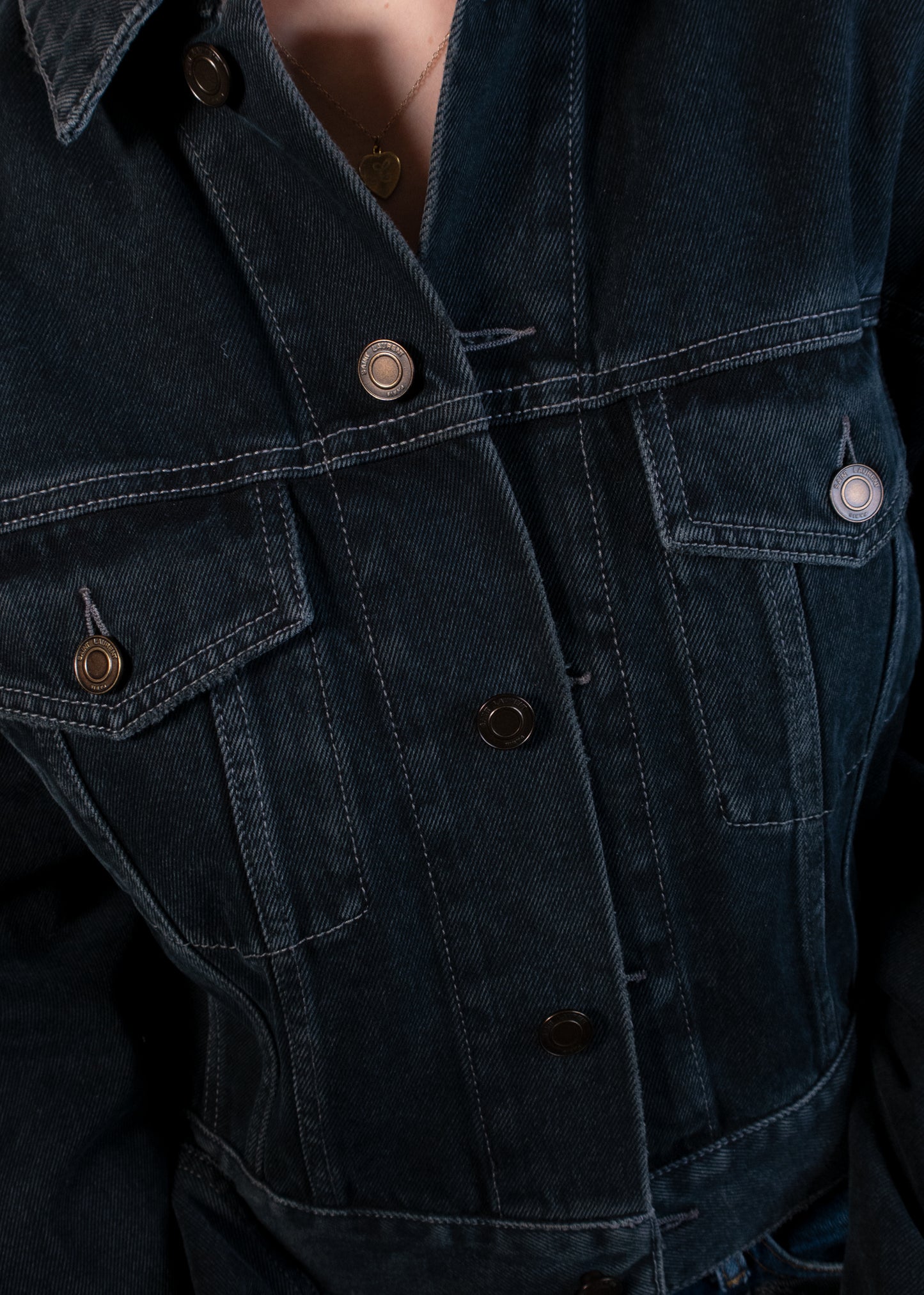 Saint Laurent Cropped Denim Jacket