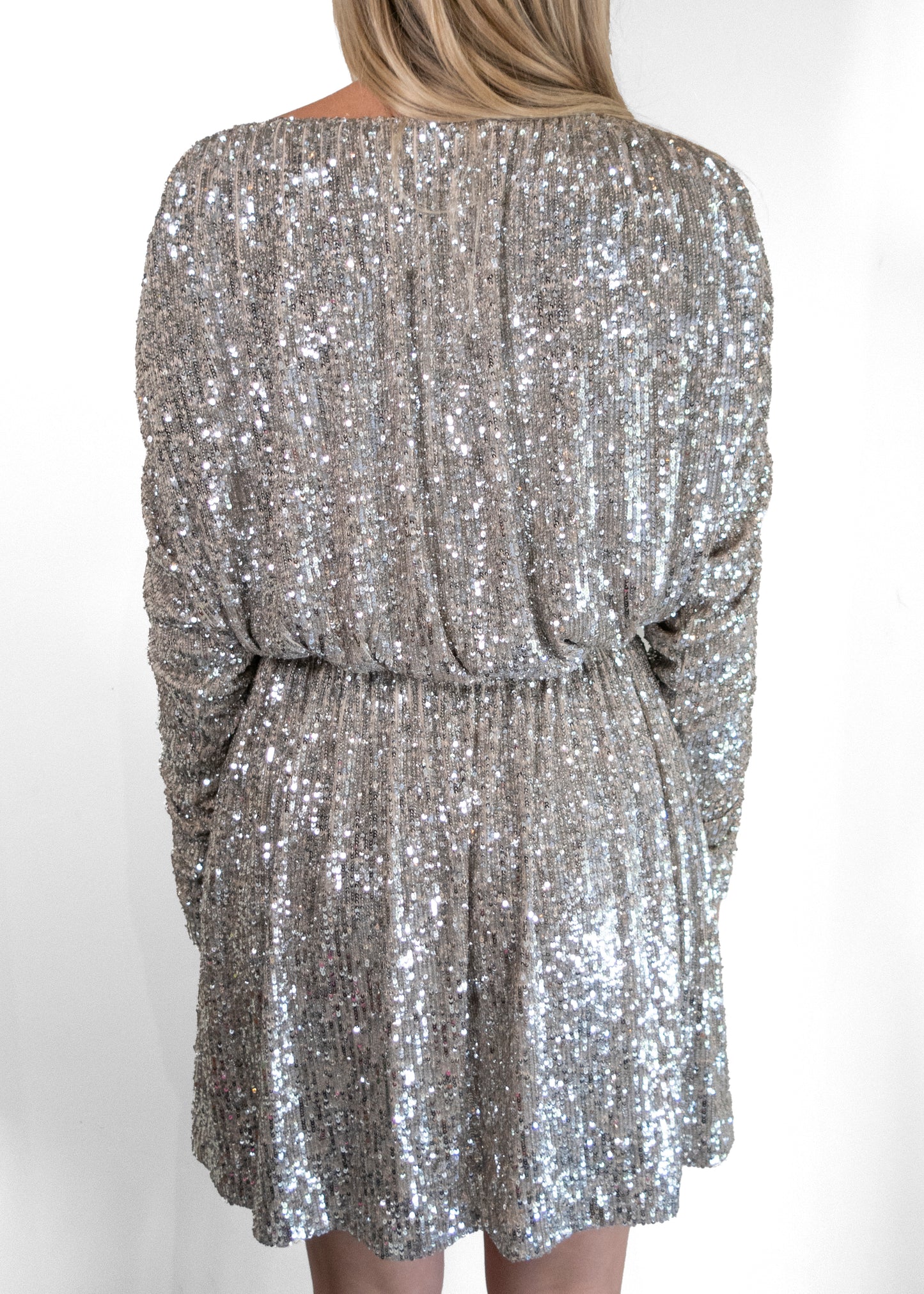 Saint Laurent 2020 Silver Glitter Mini Dress