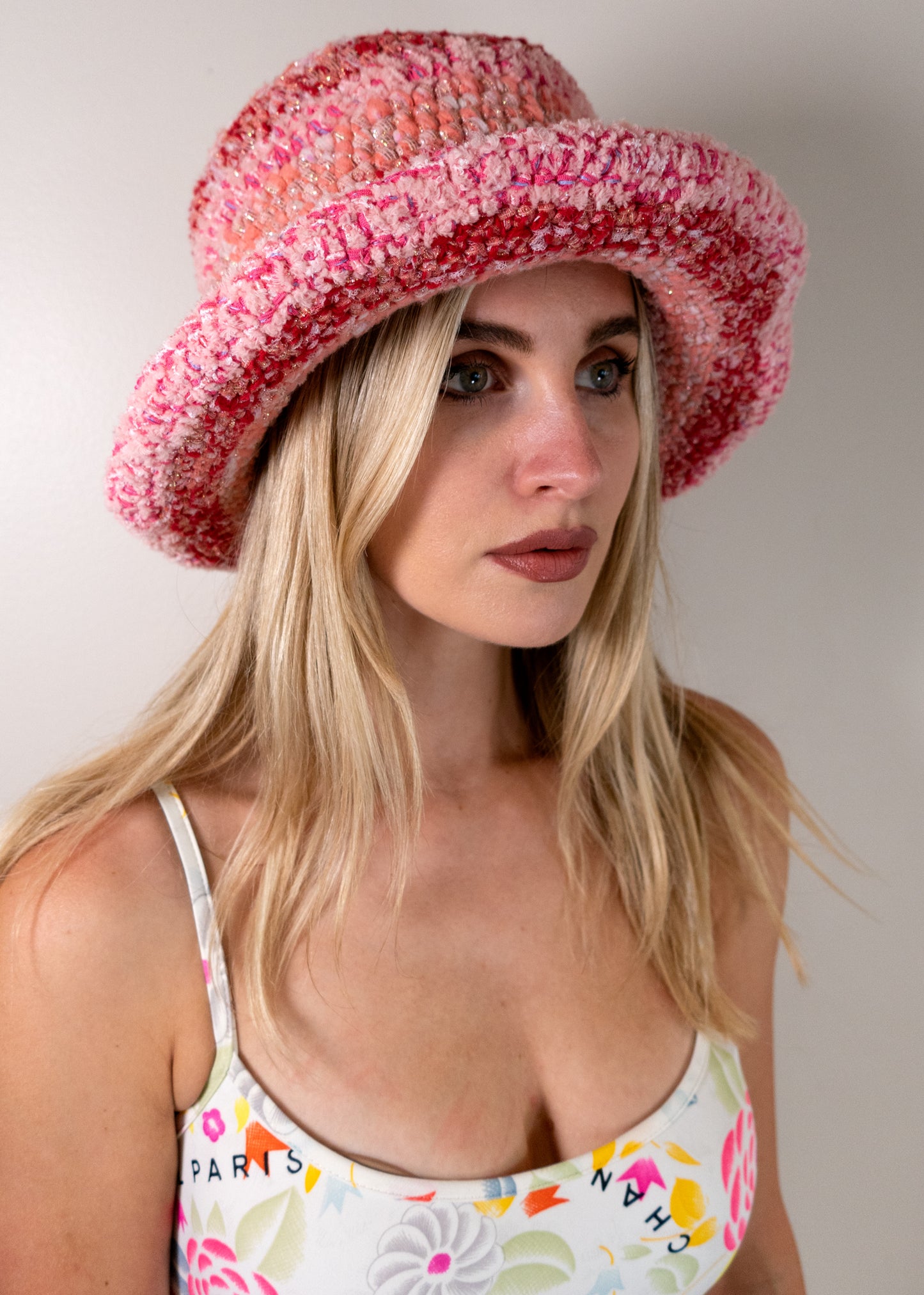 Chanel CC knit bucket Hat