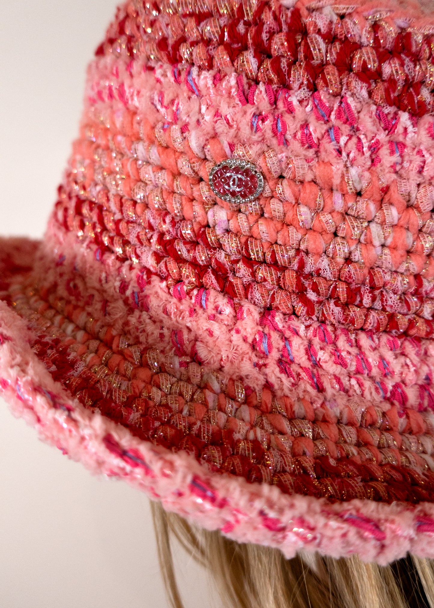 Chanel CC knit bucket Hat