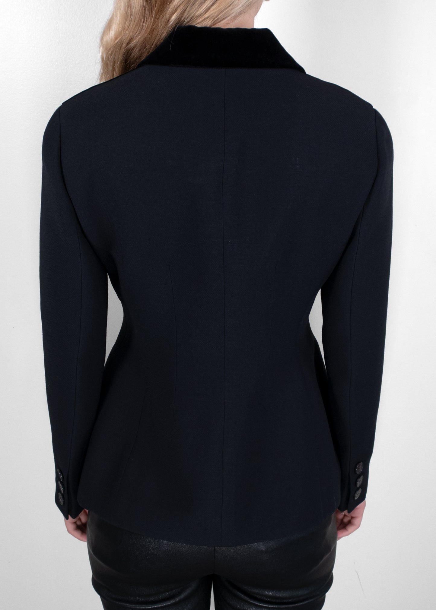 Christian Dior Black Velvet Panel Blazer