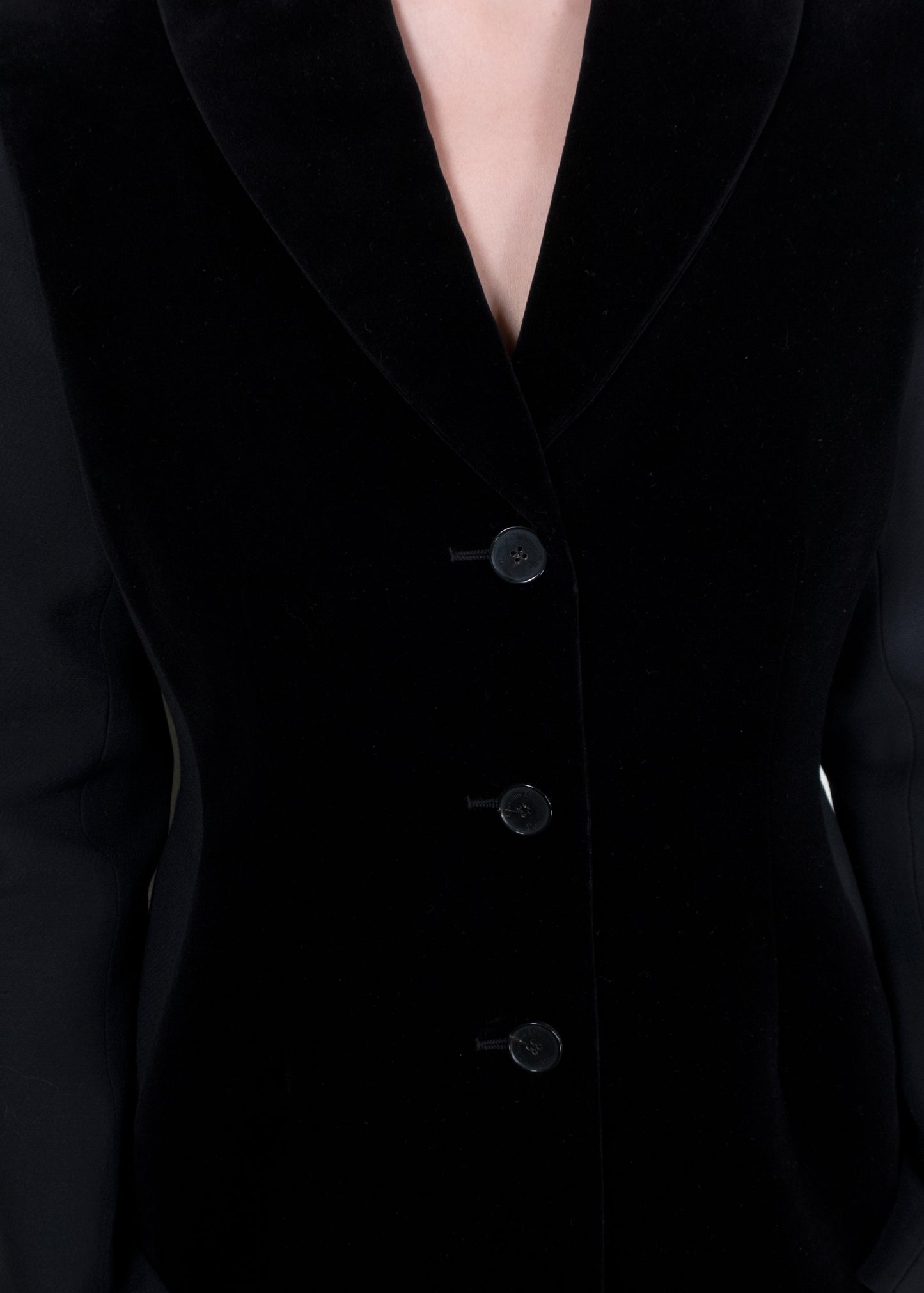 Christian Dior Black Velvet Panel Blazer