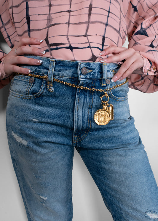 Chanel Vintage Gold Medallion Chain Necklace / Belt