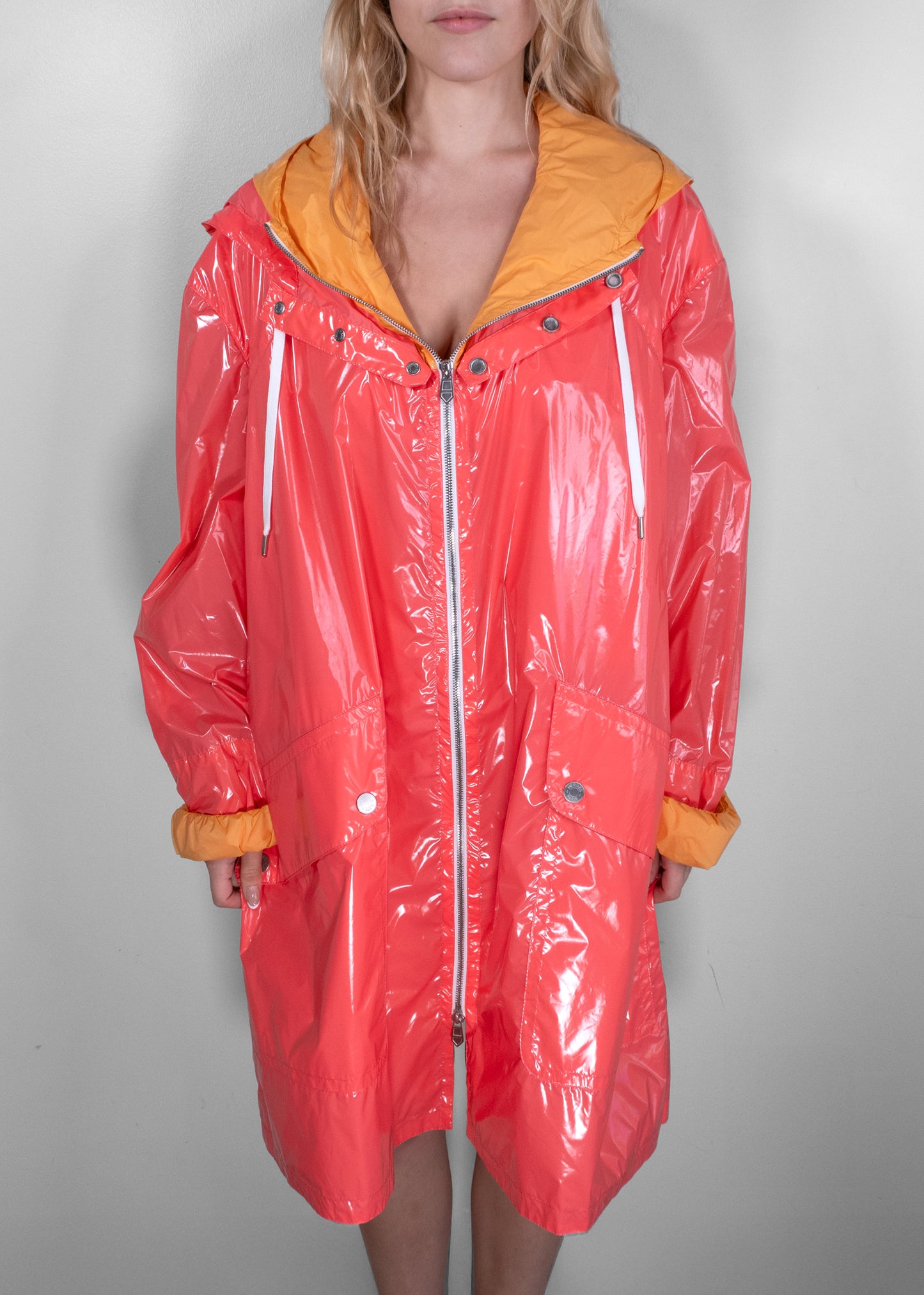 Hermès Two-Tone Vinyl Hooded Raincoat
