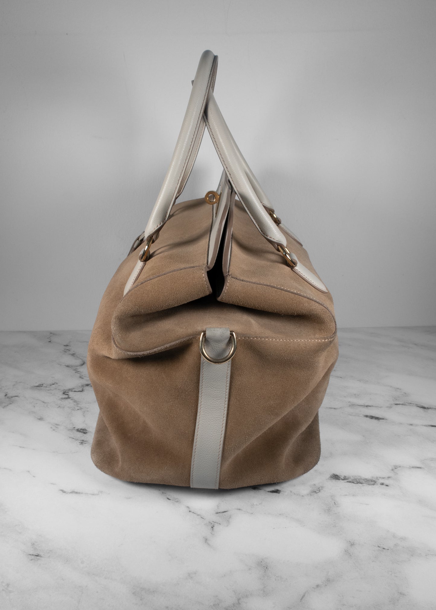 Hermès Toolbox Bag in Veau Grizzly and Evercolor Leather