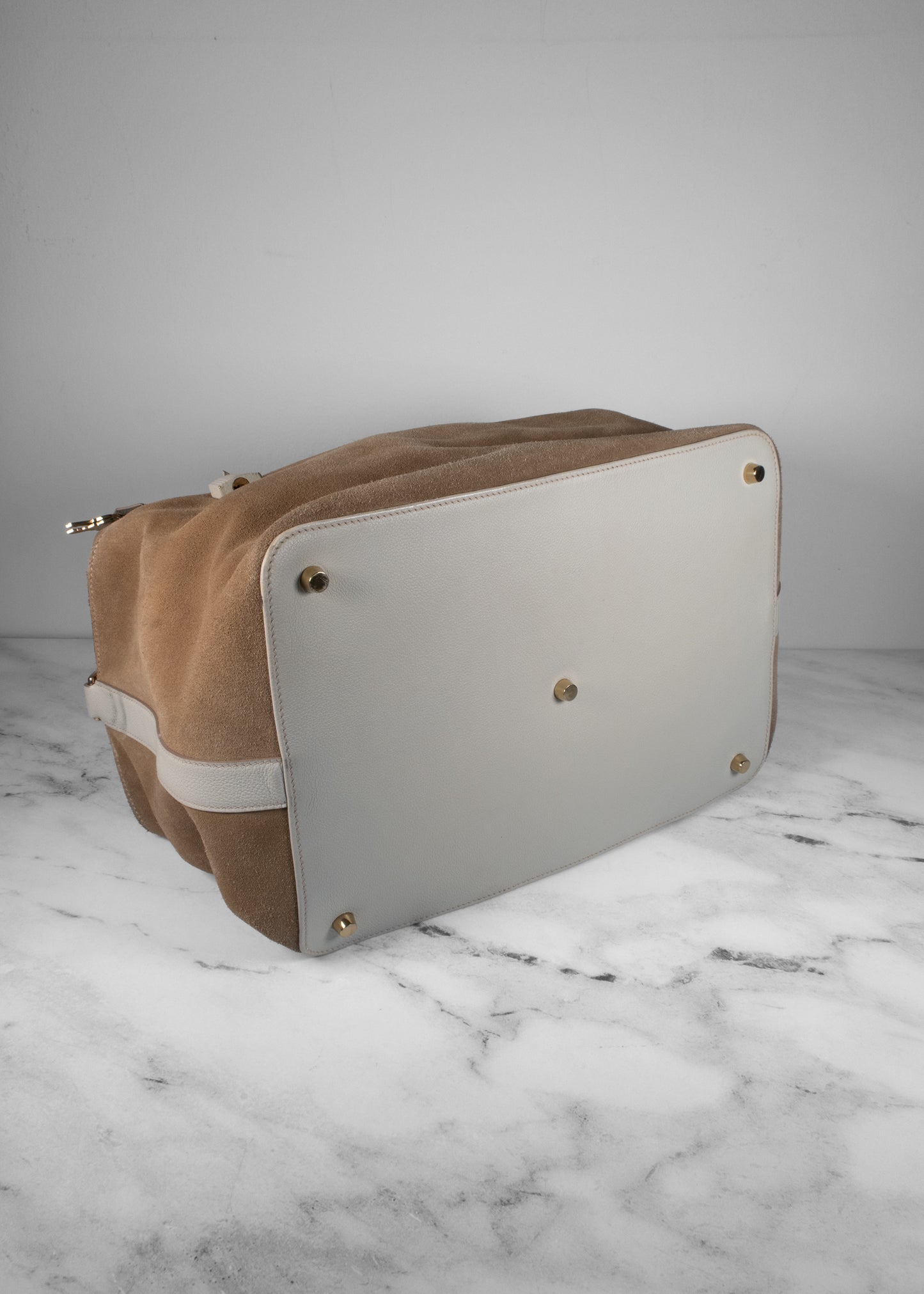 Hermès Toolbox Bag in Veau Grizzly and Evercolor Leather