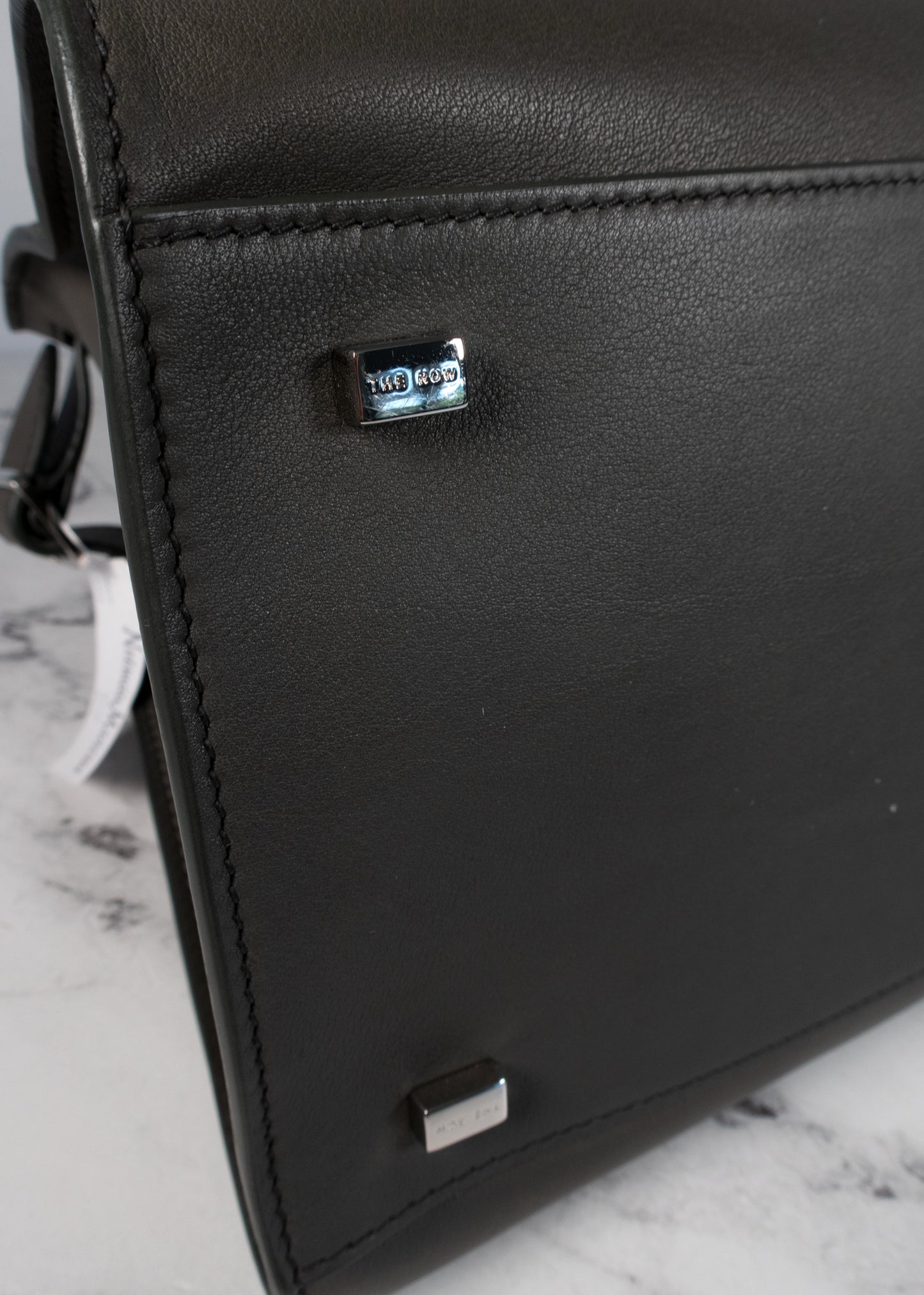 The Row Soft Margaux 12 Tote in Saddle Leather
