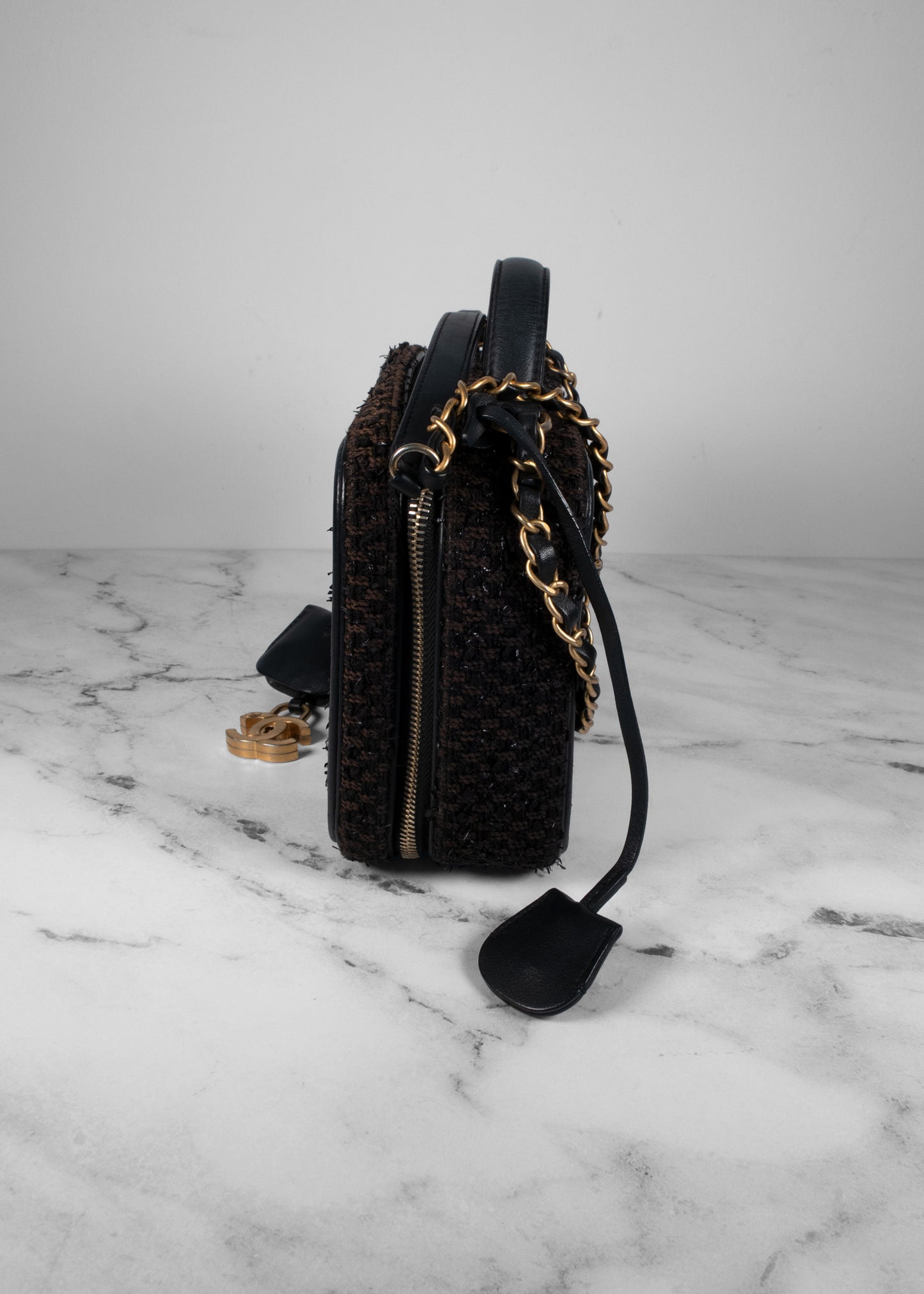 Chanel Tweed Quilted Medium CC Filigree Vanity Case